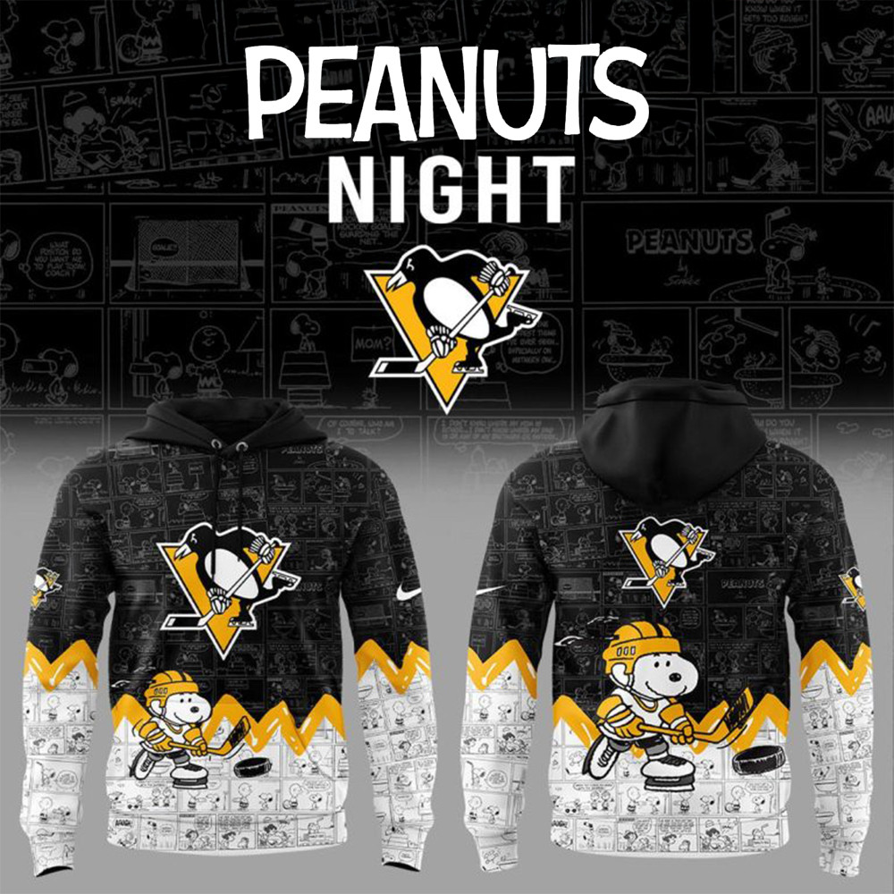 Pittsburgh Penguins 75th Anniversary of Peanuts Hoodie Gift Ideas For Hockey Fans