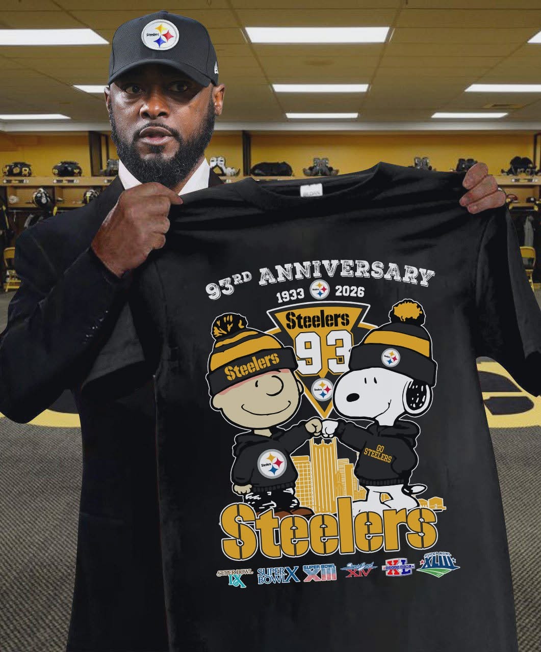 Pittsburgh Steelers Football Snoopy 93rd Anniversary 1933 to 2026 T-Shirt Best Gift For Football Fans