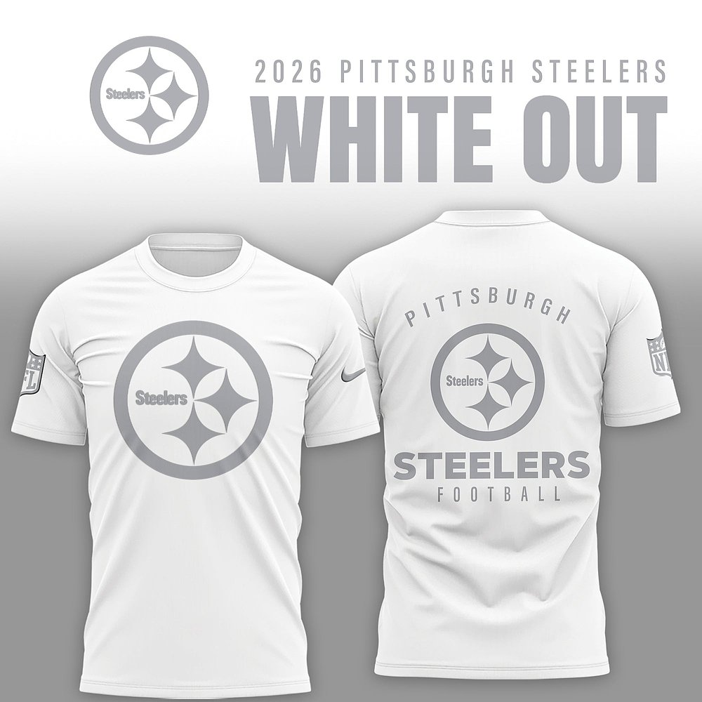 Pittsburgh Steelers NFL 2026 Winter White Out T-Shirt NFL Football Apparel Best Gift For Football Fans