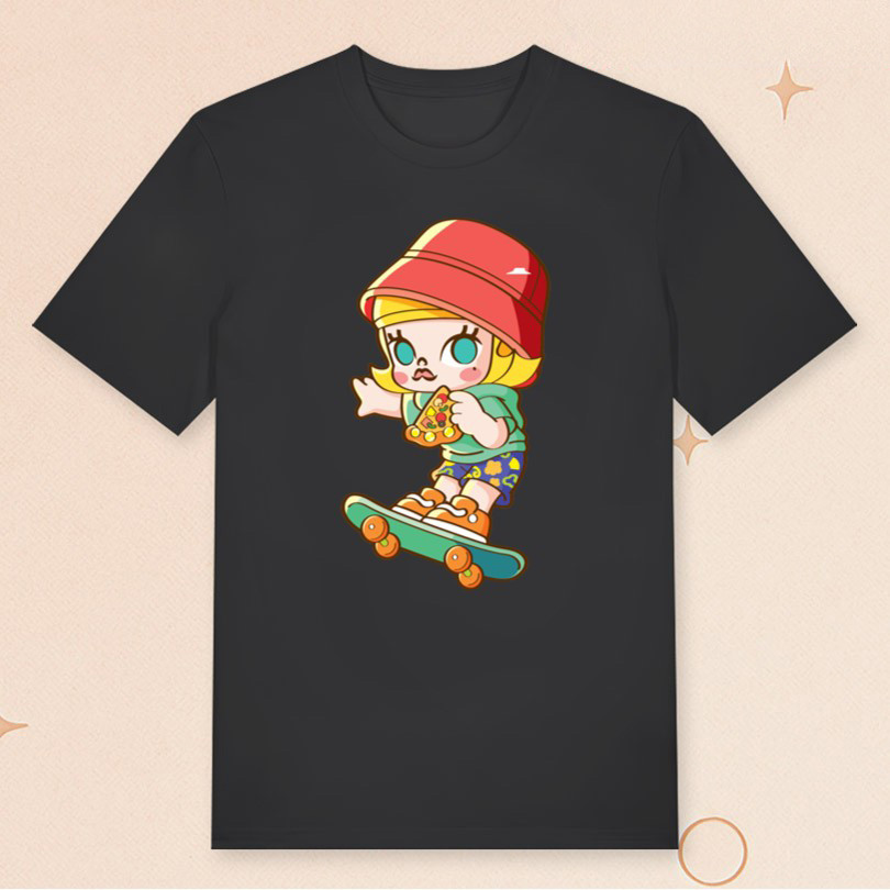 Pizza Hut Merch Pizza Hut X Pop Mart Skater Molly T-Shirt For Her