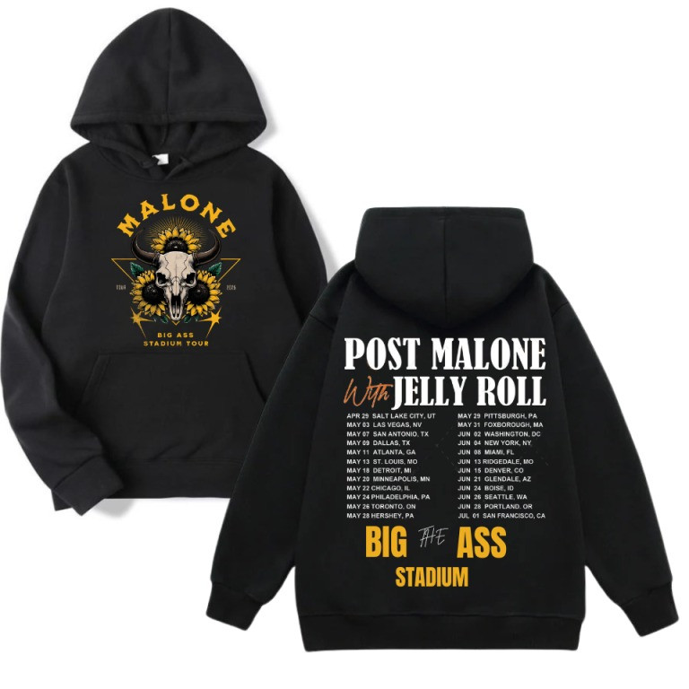 Post Malone The Big Ass Stadium Tour Merch Hoodie Jelly Roll Best Gifts For Fans
