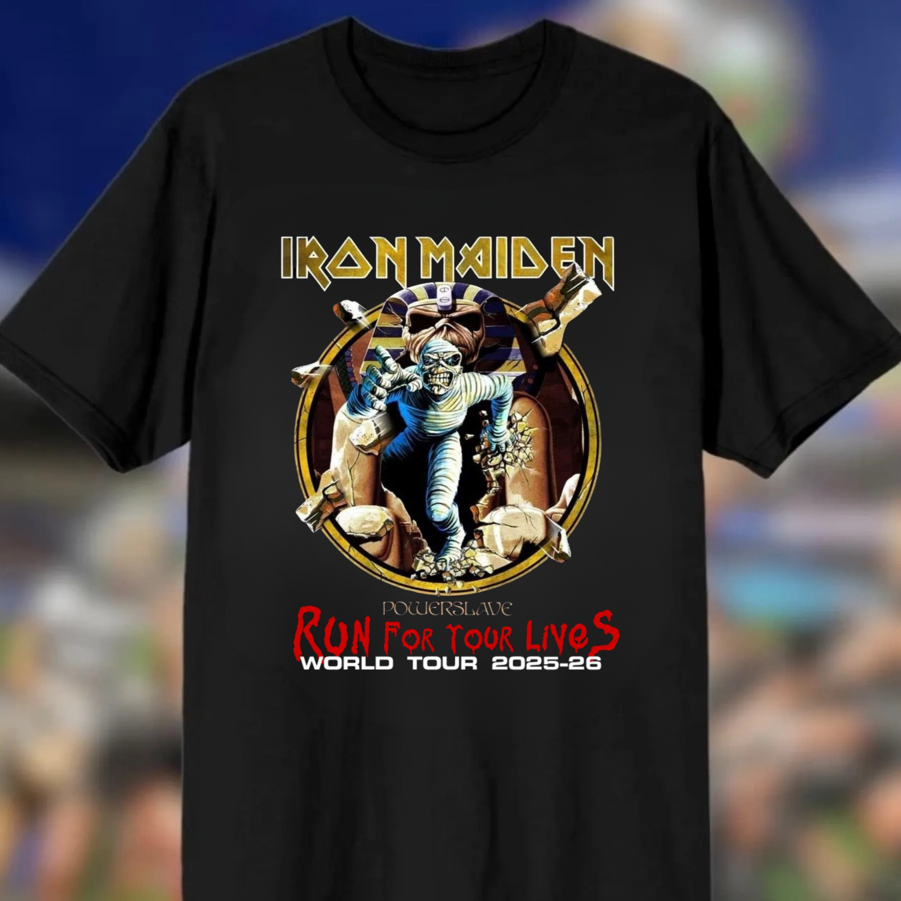 Powerslave 2025 World Tour Run for Your Lives T-Shirt Music Gift Ideas For Guys