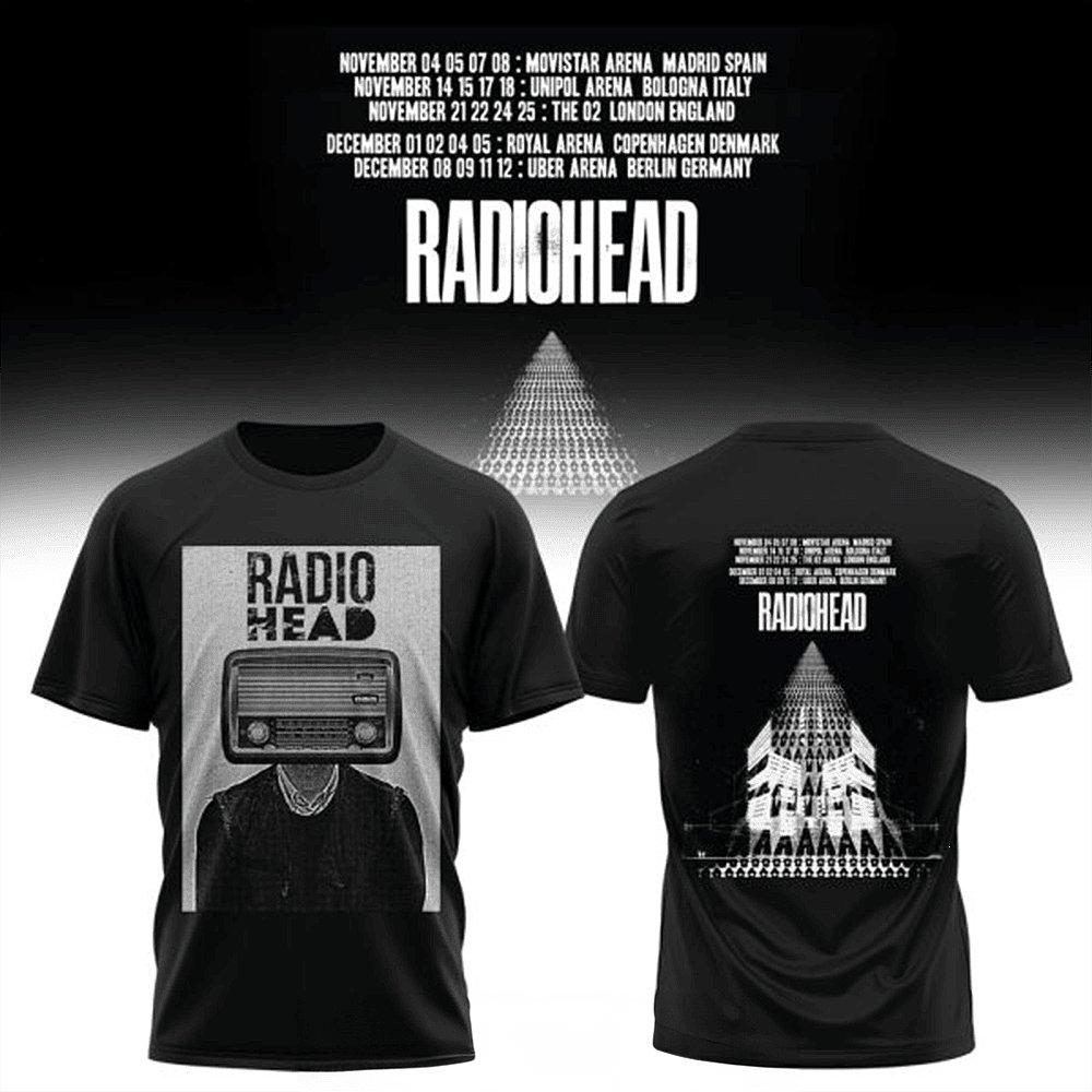 Radiohead Europe Tour T-Shirt Best Gift For Rock Music Fans