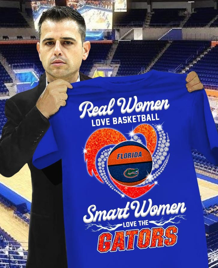 Real Women Love Basketball Smart Love Gators T-Shirt Best Gift For Basketball Fans