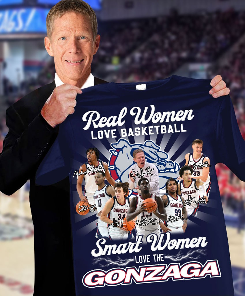 Real Women Love Basketball Smart Love Gonzaga Bulldogs Shirt Fan Gifts For Her