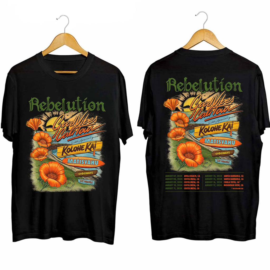 Rebelution Good Vibes Cali Tour Shirt Rebelution Merch For Rock Fans