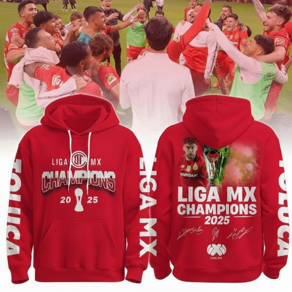 Red Toluca Liga MX Champions Hoodie Toluca FC Merchandise Best Gift For Soccer Fans
