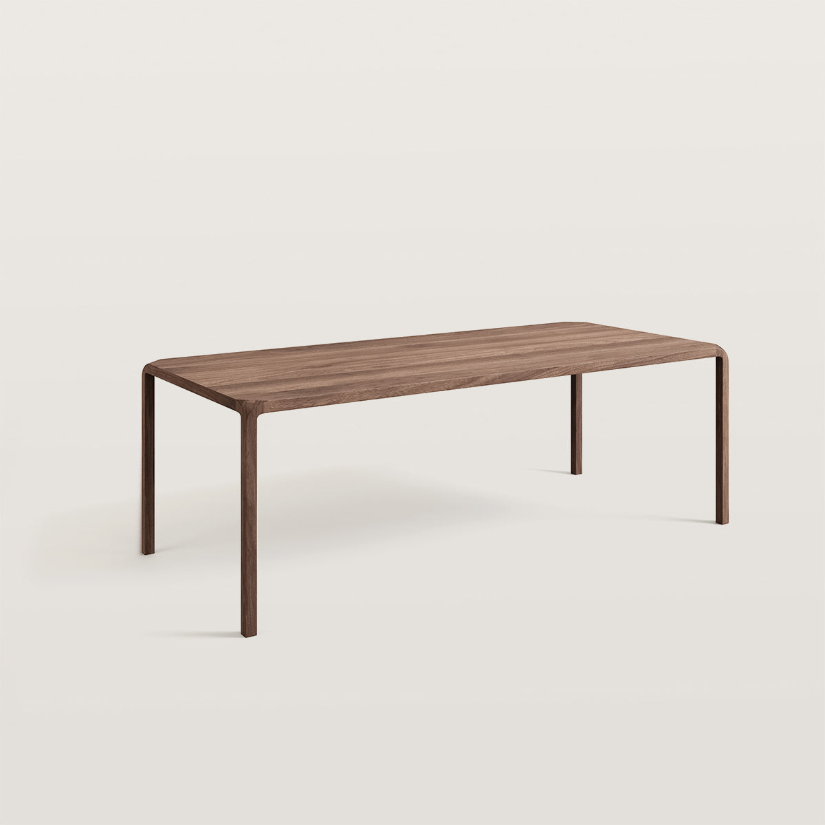 Retro Rectangular Dining Table with Polished Corners