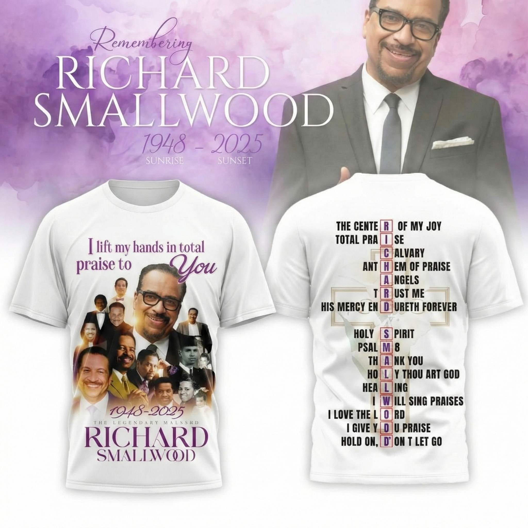 Richard Smallwood I Lift My Hand Praising To You T-Shirt Richard Smallwood Apparel Gospel Music Fans Gifts