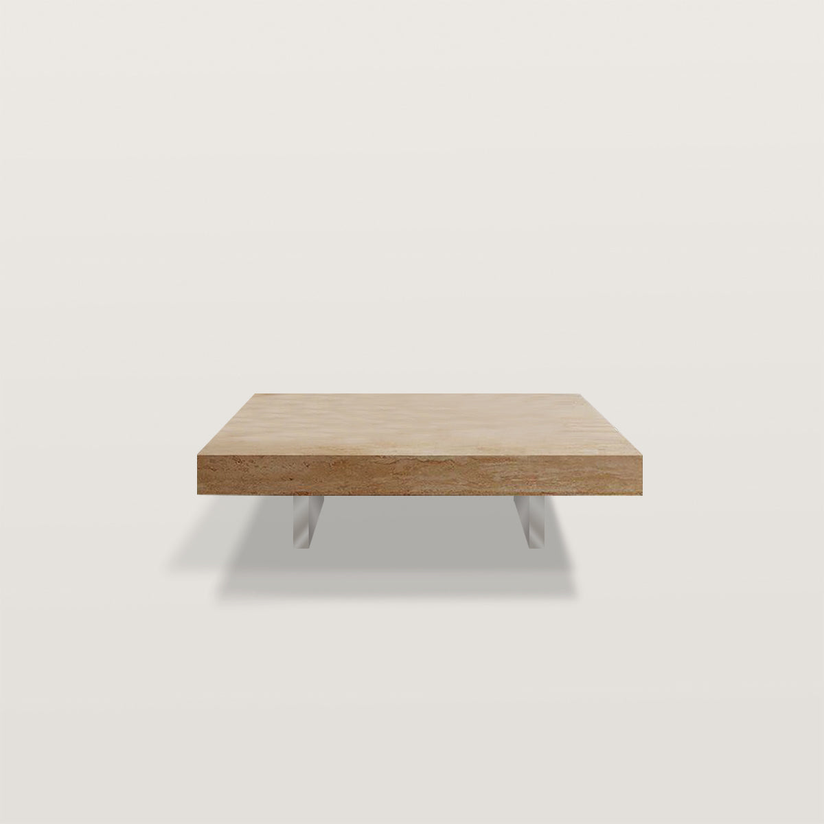 Rock Coffee Table with Transparent Acrylic Table Legs