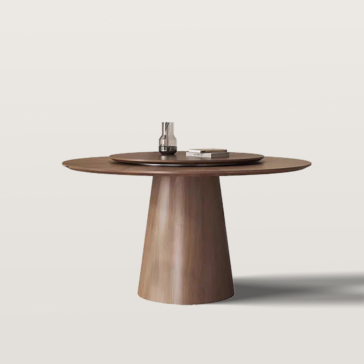 Round Table Dining Table Set with 360° Rotating Lazy Susan