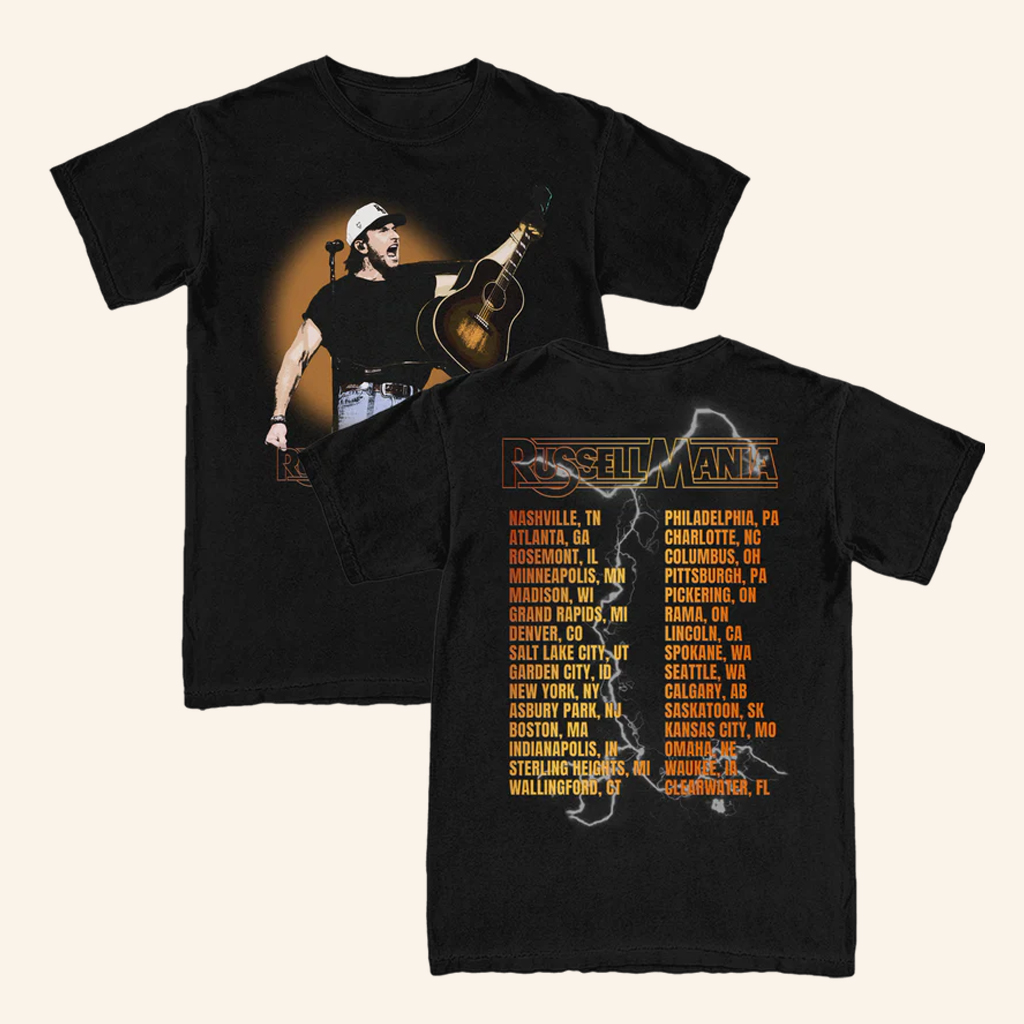 Russell Dickerson Merch Russellmania Tour T-Shirt For Music Lovers