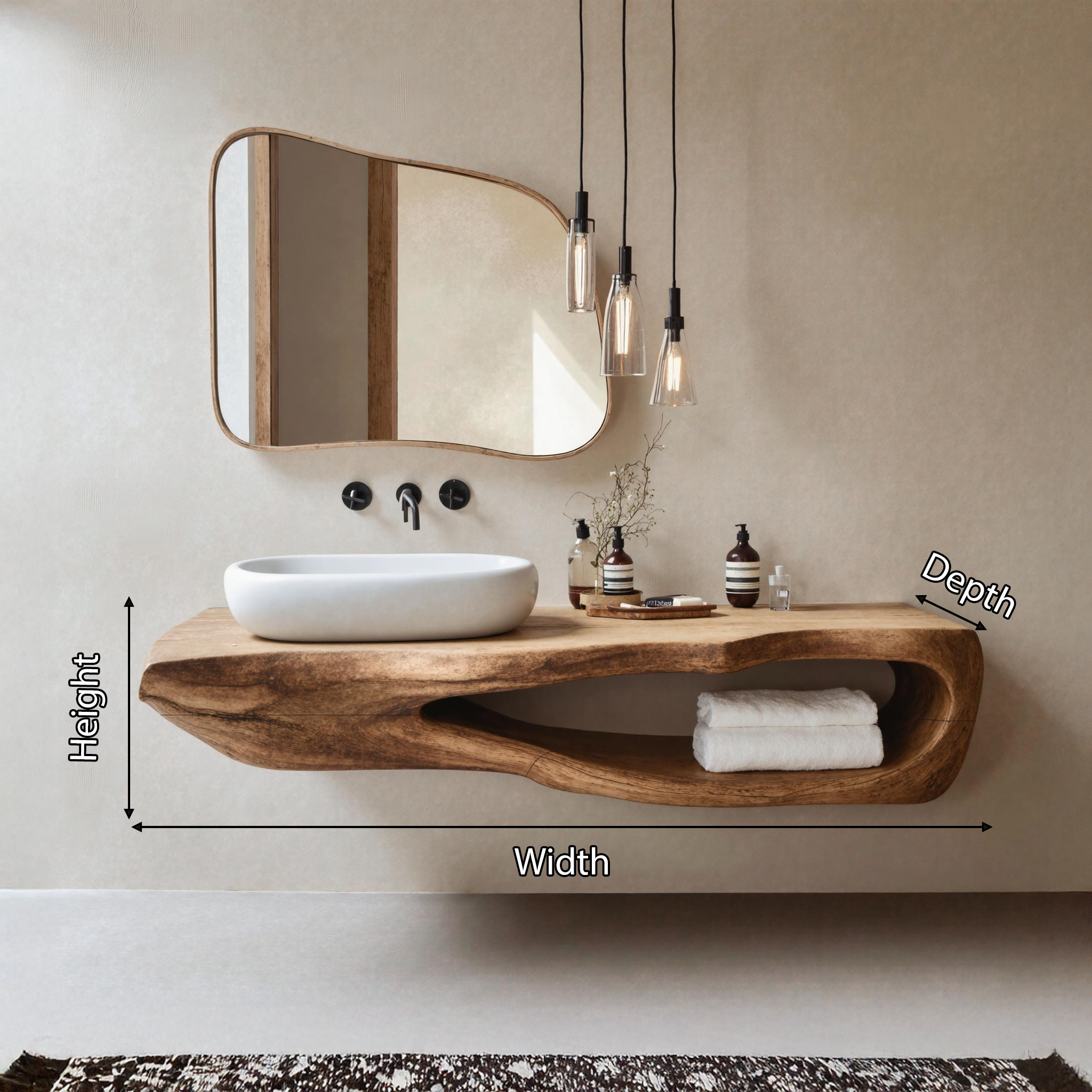 Rustic Bathroom Shelf For Industrial Bathroom Style SILDTTNBAS007