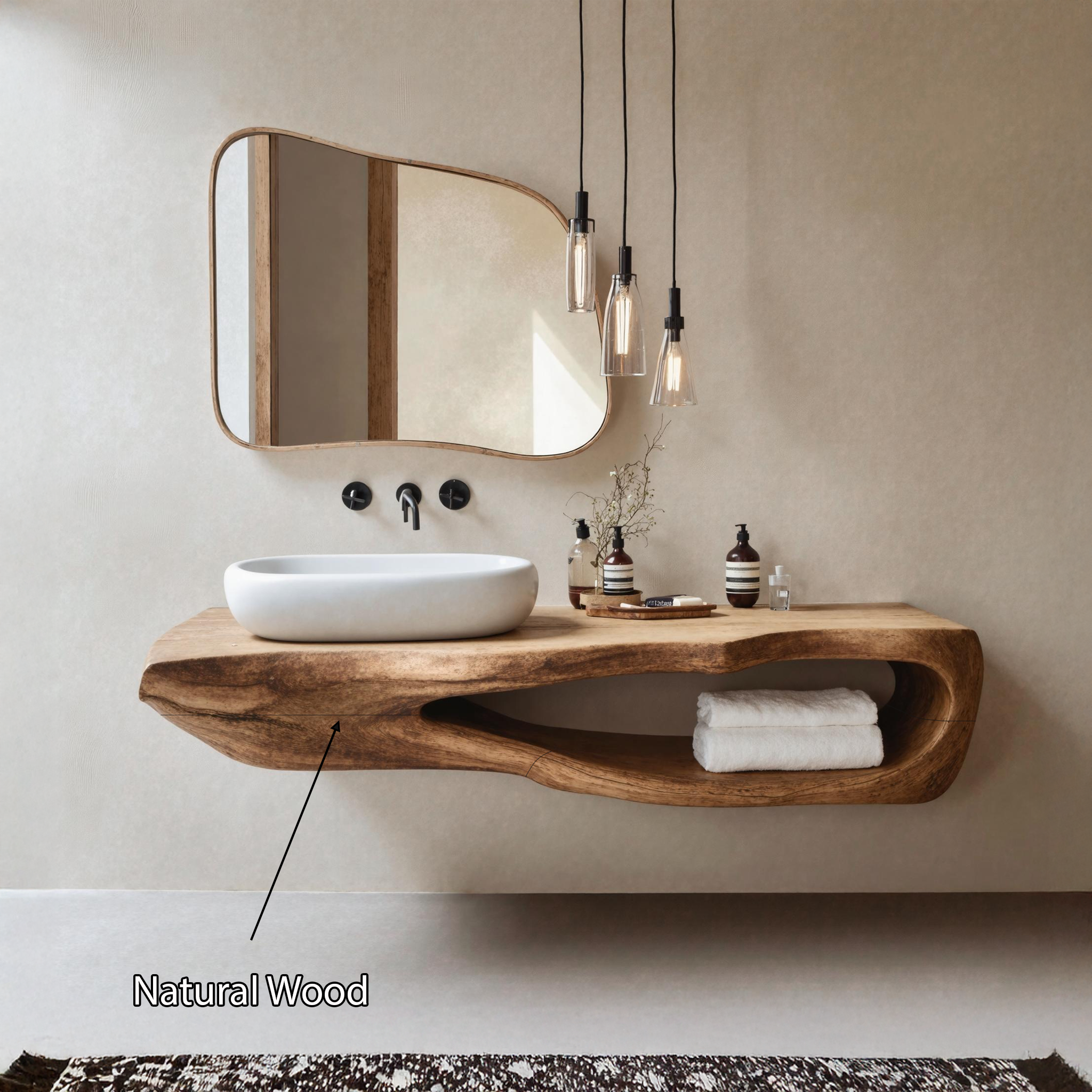 Rustic Bathroom Shelf For Industrial Bathroom Style SILDTTNBAS007