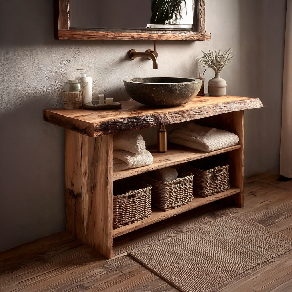 Rustic Bathroom Vanity Console Storage SINLSABRV055