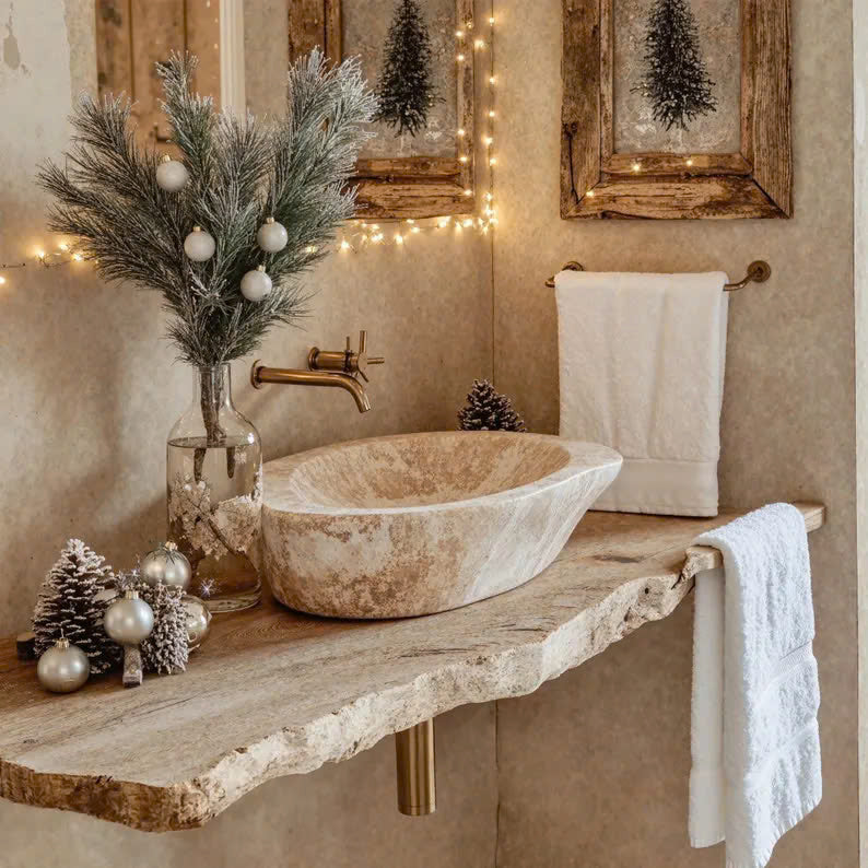 Rustic Bathroom Vanity Floating Shelf Home Decor SINLBRV032