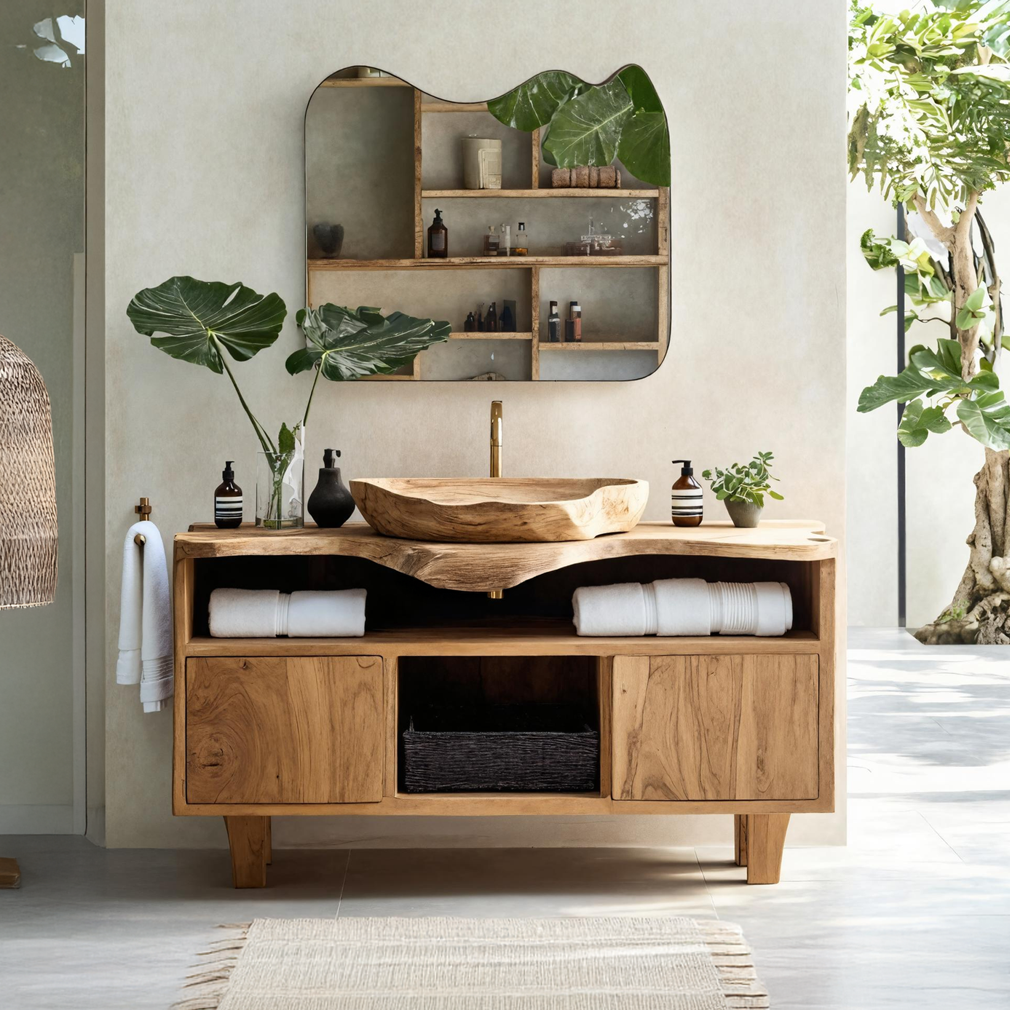 Rustic Bathroom Vanity For Natural Home Aesthetic SILDTTRBRV029