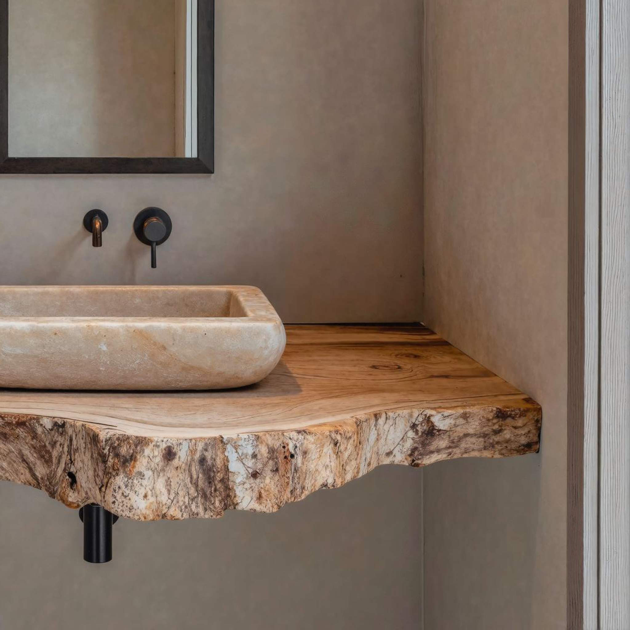 Rustic Farmhouse Bathroom Floating Shelf With Live Edge SILDTBRV113