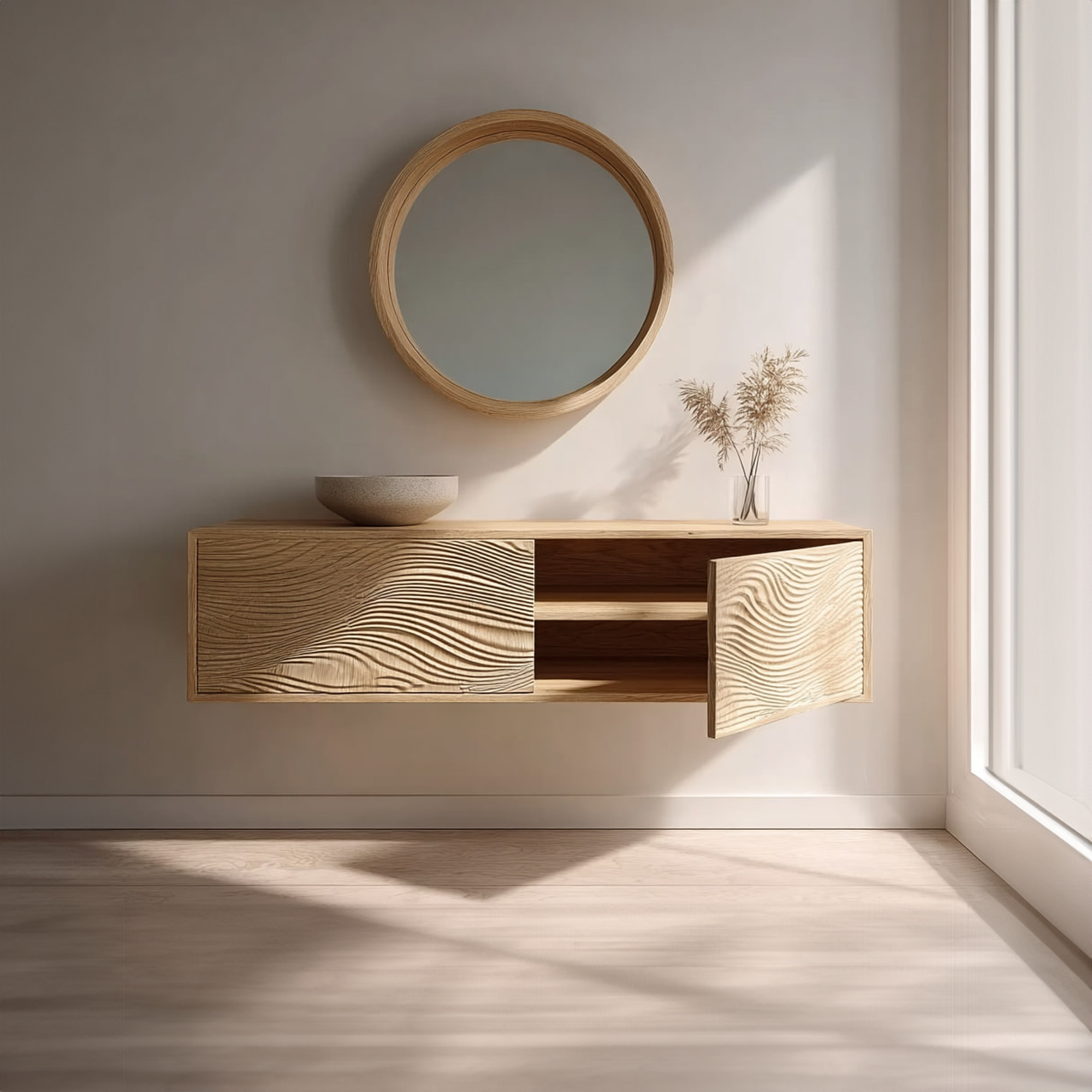 Rustic Floating Bathroom Vanity Modern Washroom SINLKIBRV181