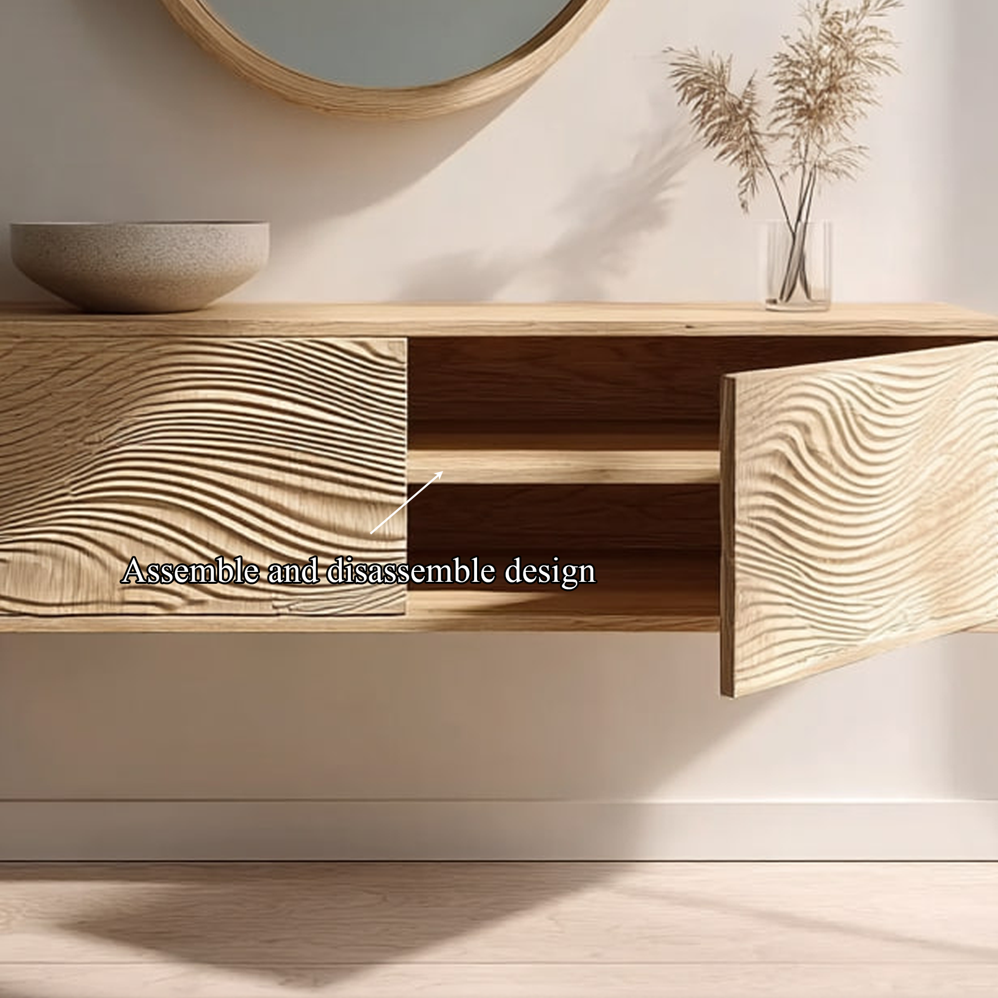 Rustic Floating Bathroom Vanity Modern Washroom SINLKIBRV181