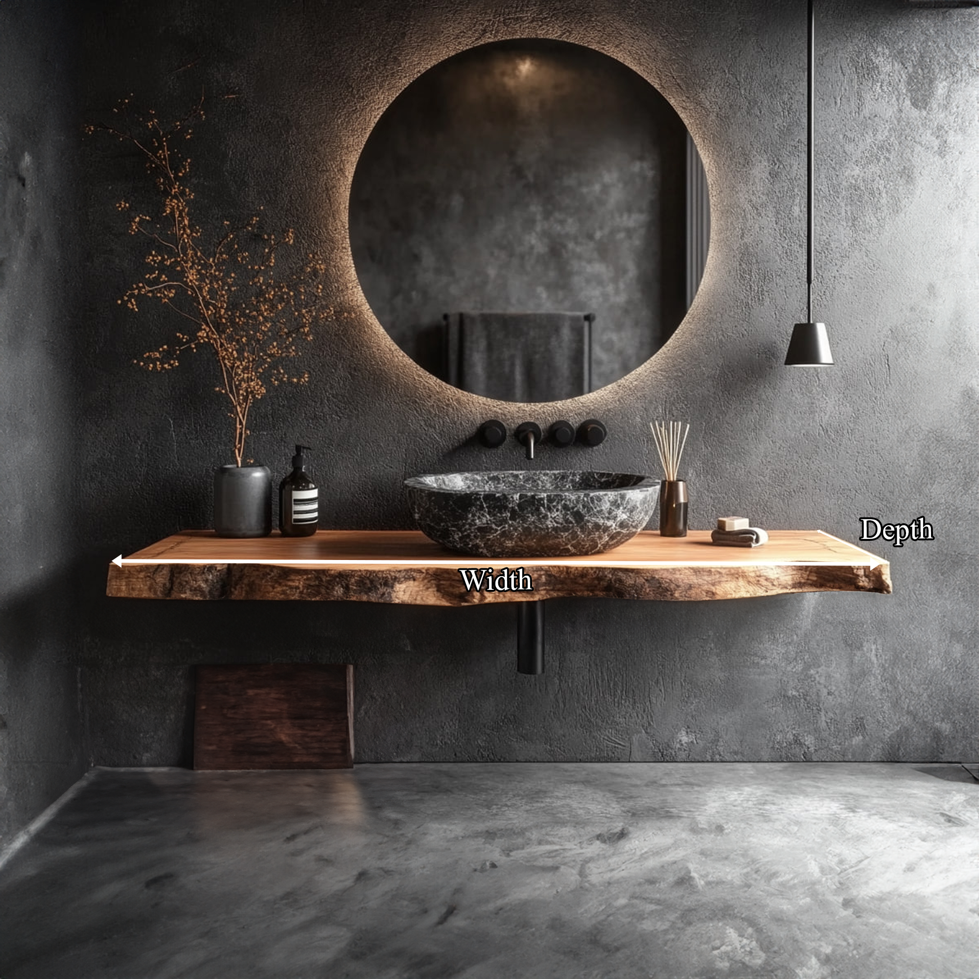 Rustic Floating Bathroom Vanity Washroom Entryway SINLKIBRV185