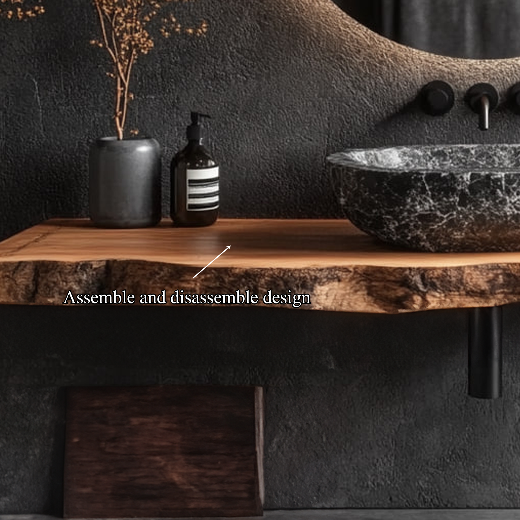 Rustic Floating Bathroom Vanity Washroom Entryway SINLKIBRV185