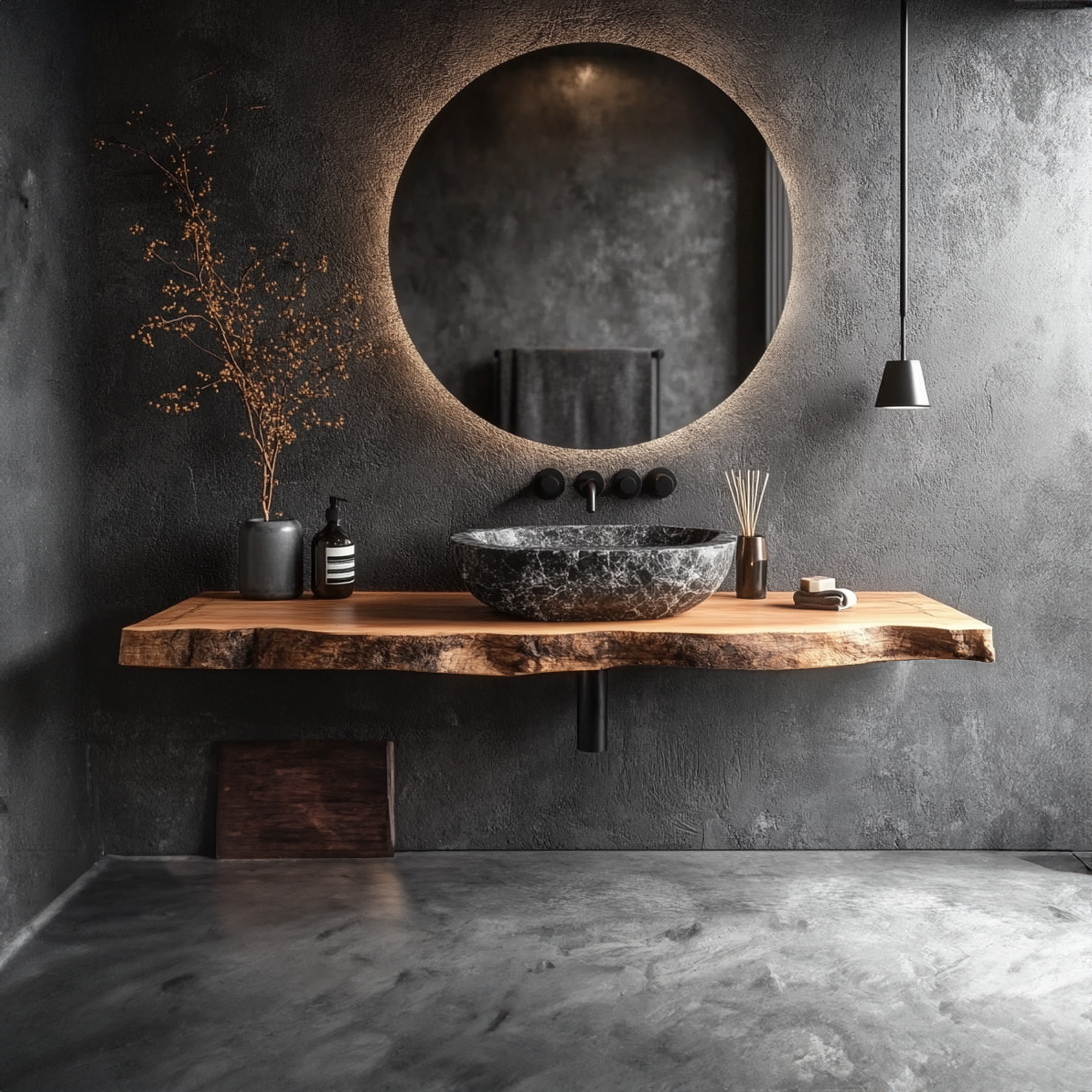 Rustic Floating Bathroom Vanity Washroom Entryway SINLKIBRV185