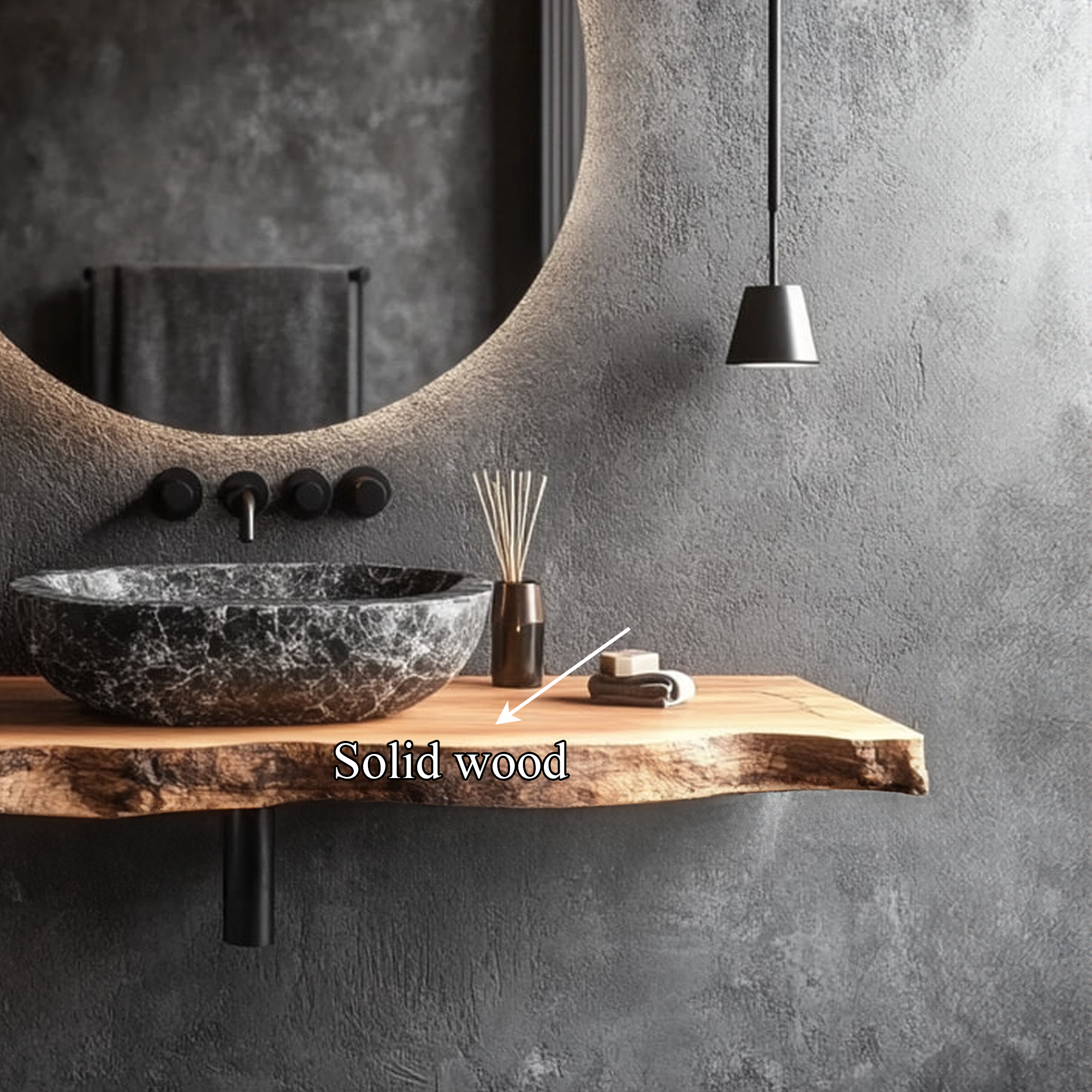 Rustic Floating Bathroom Vanity Washroom Entryway SINLKIBRV185