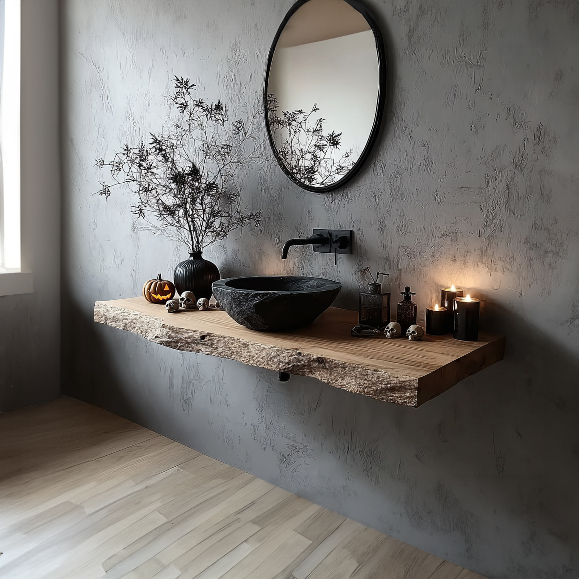 Rustic Floating Shelf Basin Vanity Bathroom SINLKIBRV145