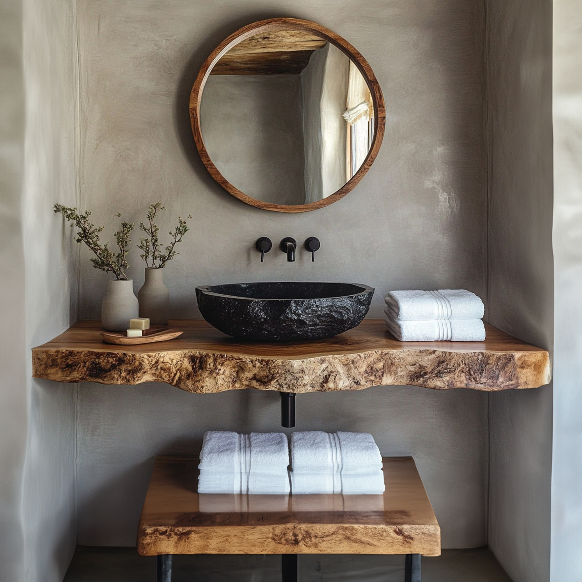 Rustic Floating Shelf Farmhouse Bathroom SINLBRV117