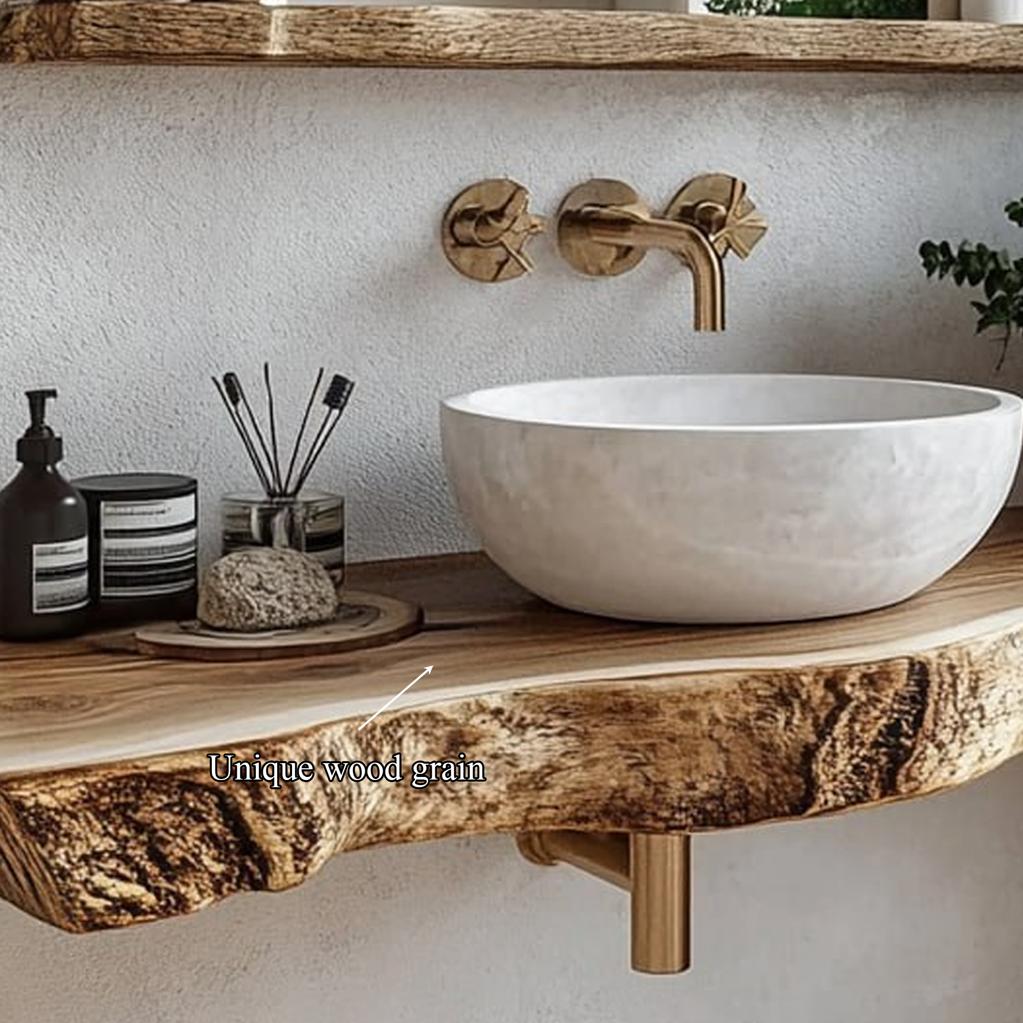 Rustic Floating Shelf Vanity Natural Finish Bathroom SINLBRV107