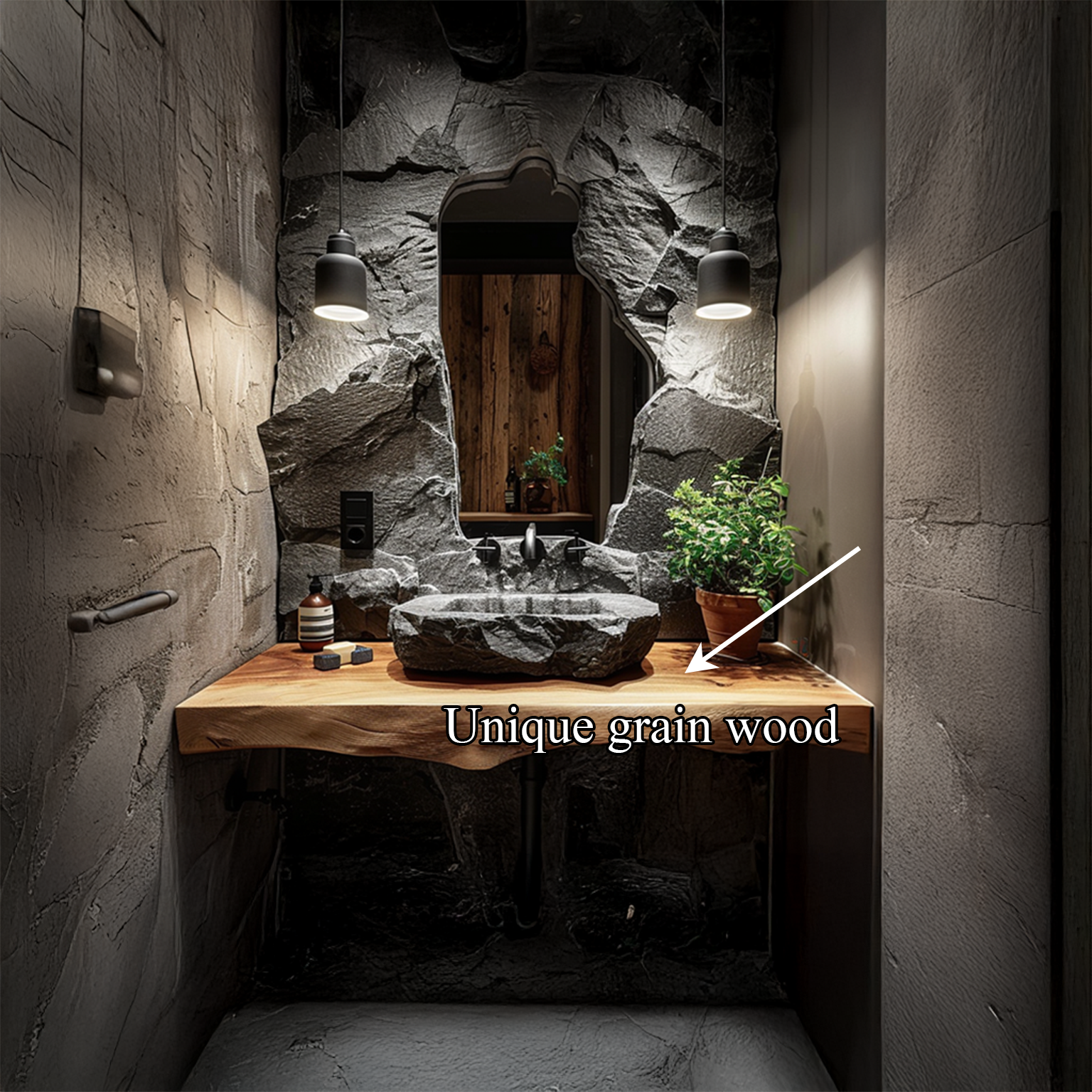 Rustic Floating Shelf Vanity Washroom SINLSABRV086