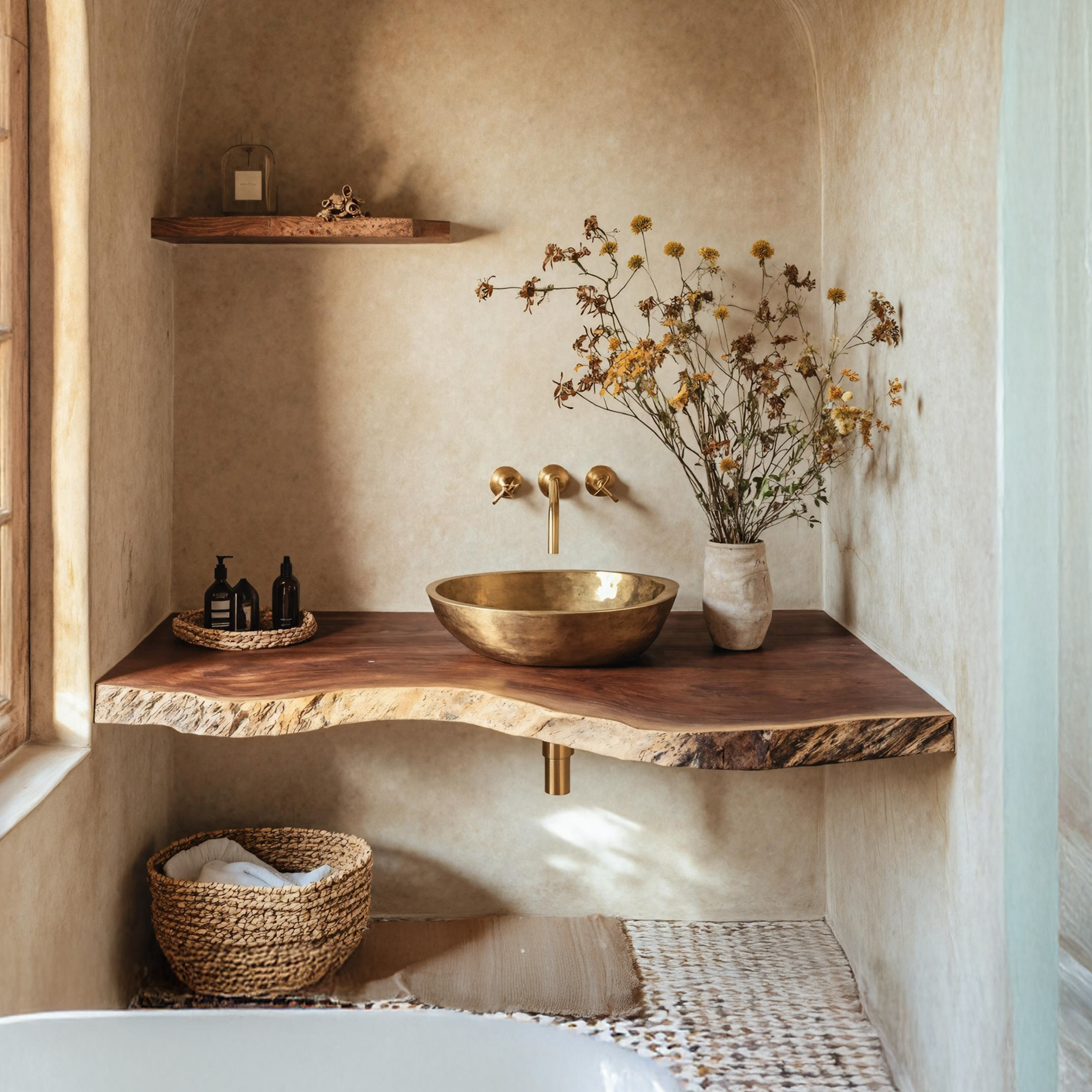 Rustic Floating Vanity For Compact Bathroom Design SILDTTRBAS009