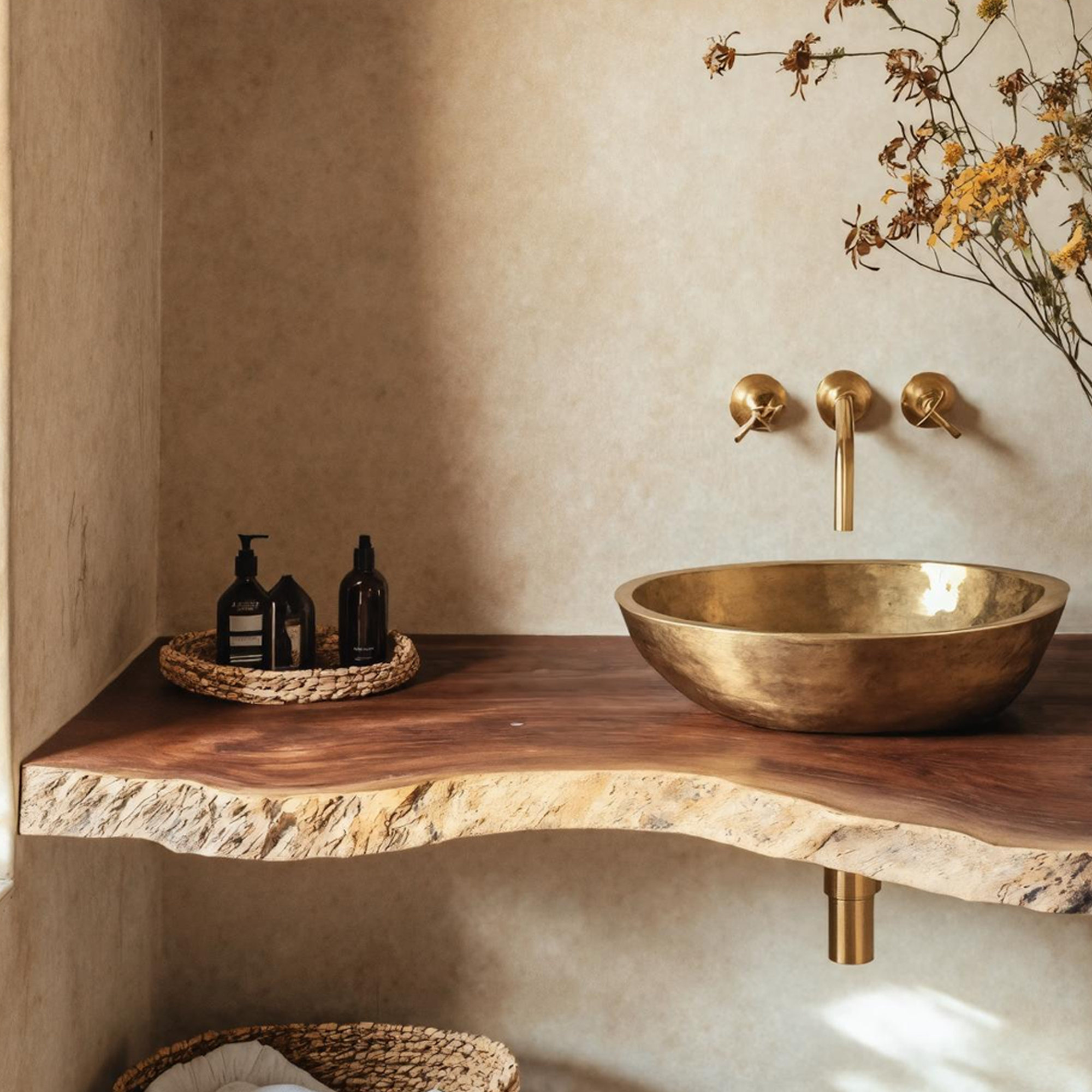 Rustic Floating Vanity For Compact Bathroom Design SILDTTRBAS009