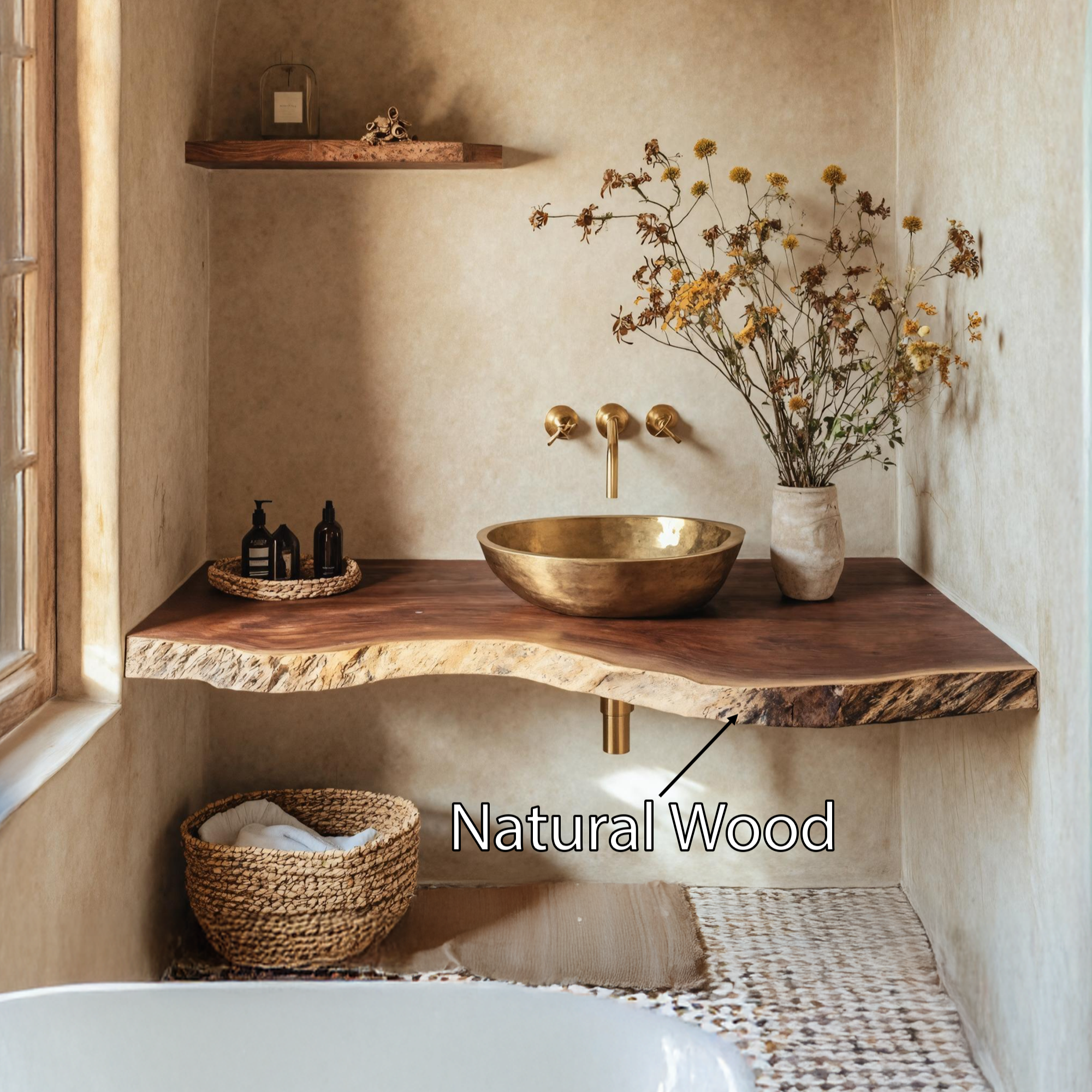 Rustic Floating Vanity For Compact Bathroom Design SILDTTRBAS009