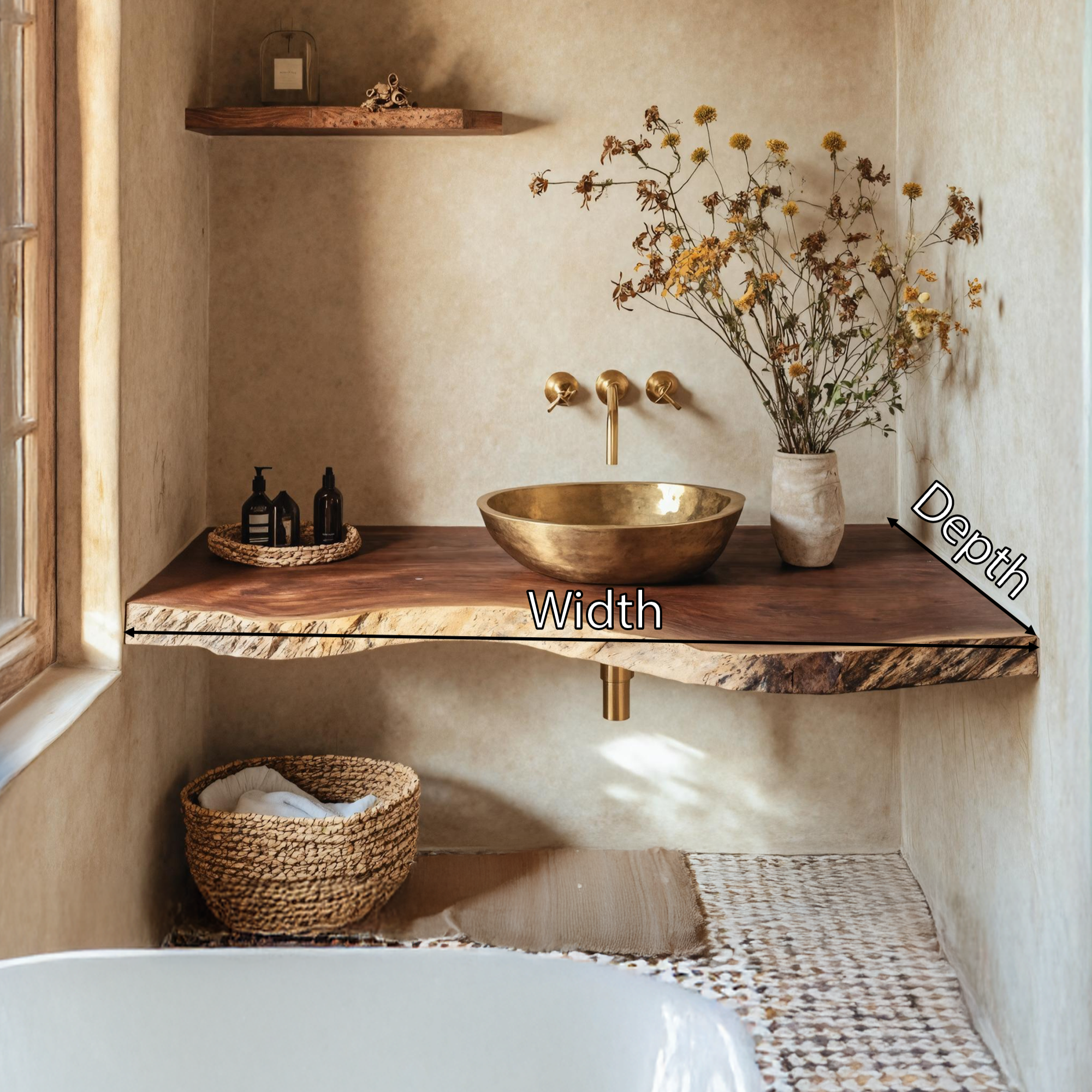 Rustic Floating Vanity For Compact Bathroom Design SILDTTRBAS009