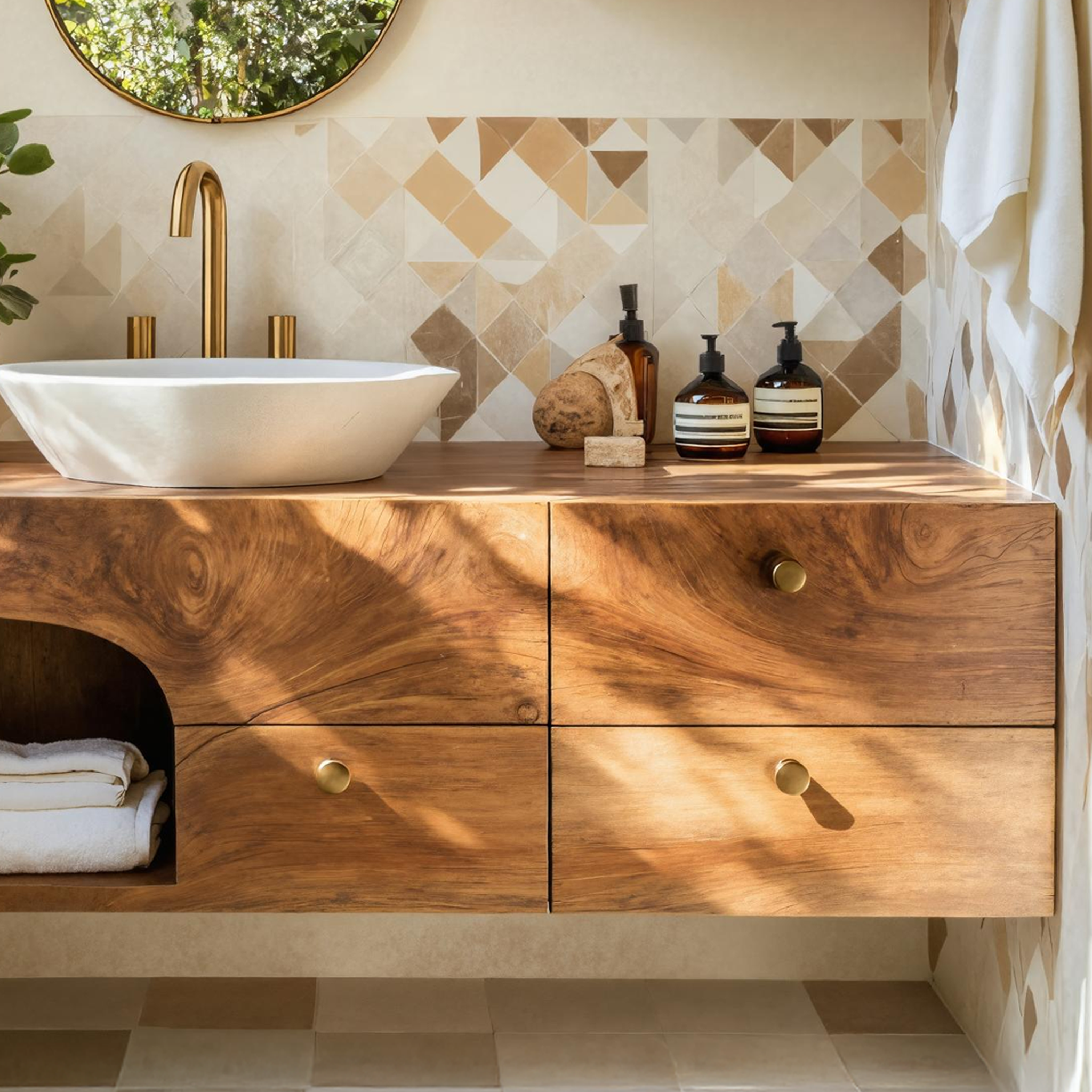 Rustic Floating Vanity For Small Bathroom Renovation SILDTTRBRV021