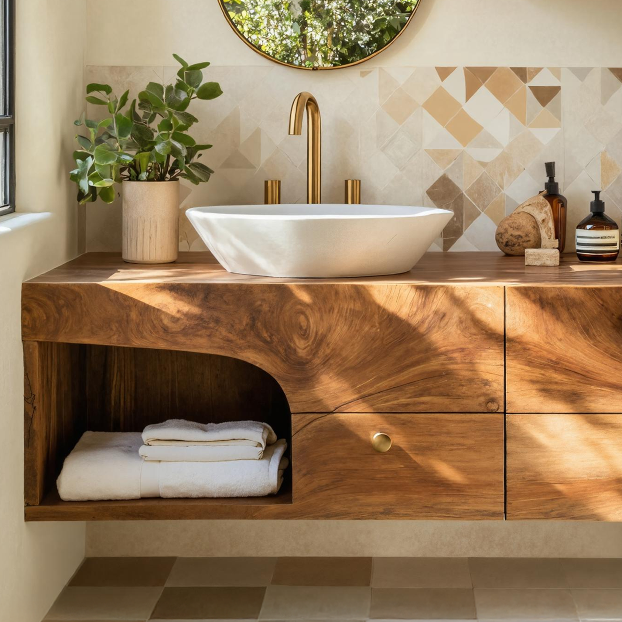 Rustic Floating Vanity For Small Bathroom Renovation SILDTTRBRV021