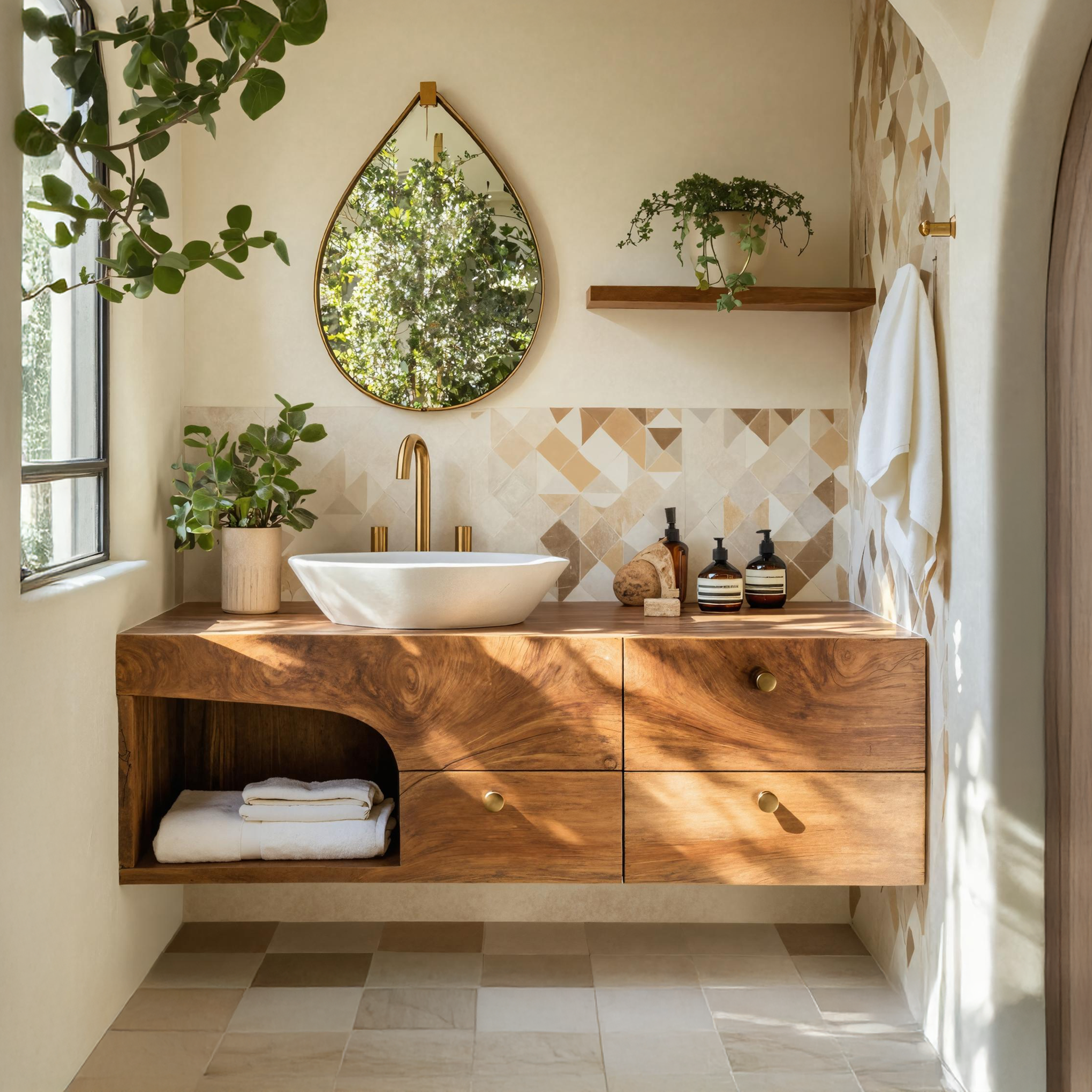 Rustic Floating Vanity For Small Bathroom Renovation SILDTTRBRV021