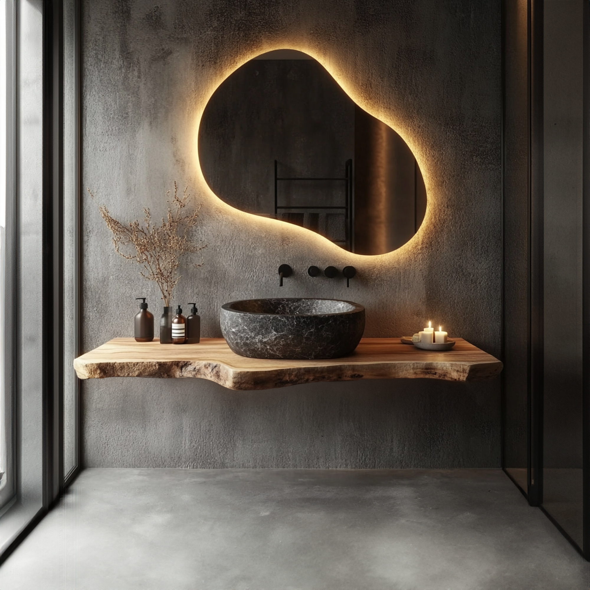 Rustic Floating Wall Vanity Bathroom Morden Decor SINLKIBRV194