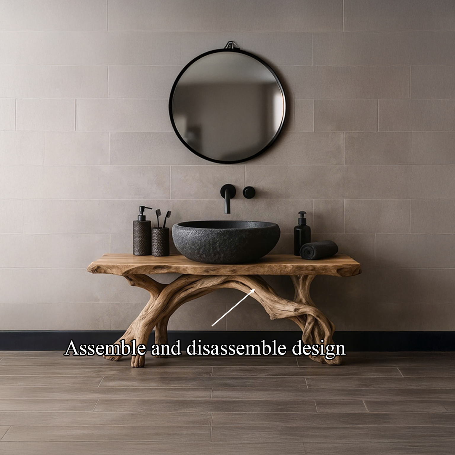 Rustic Handmade Stand Washroom SINLSABRV079