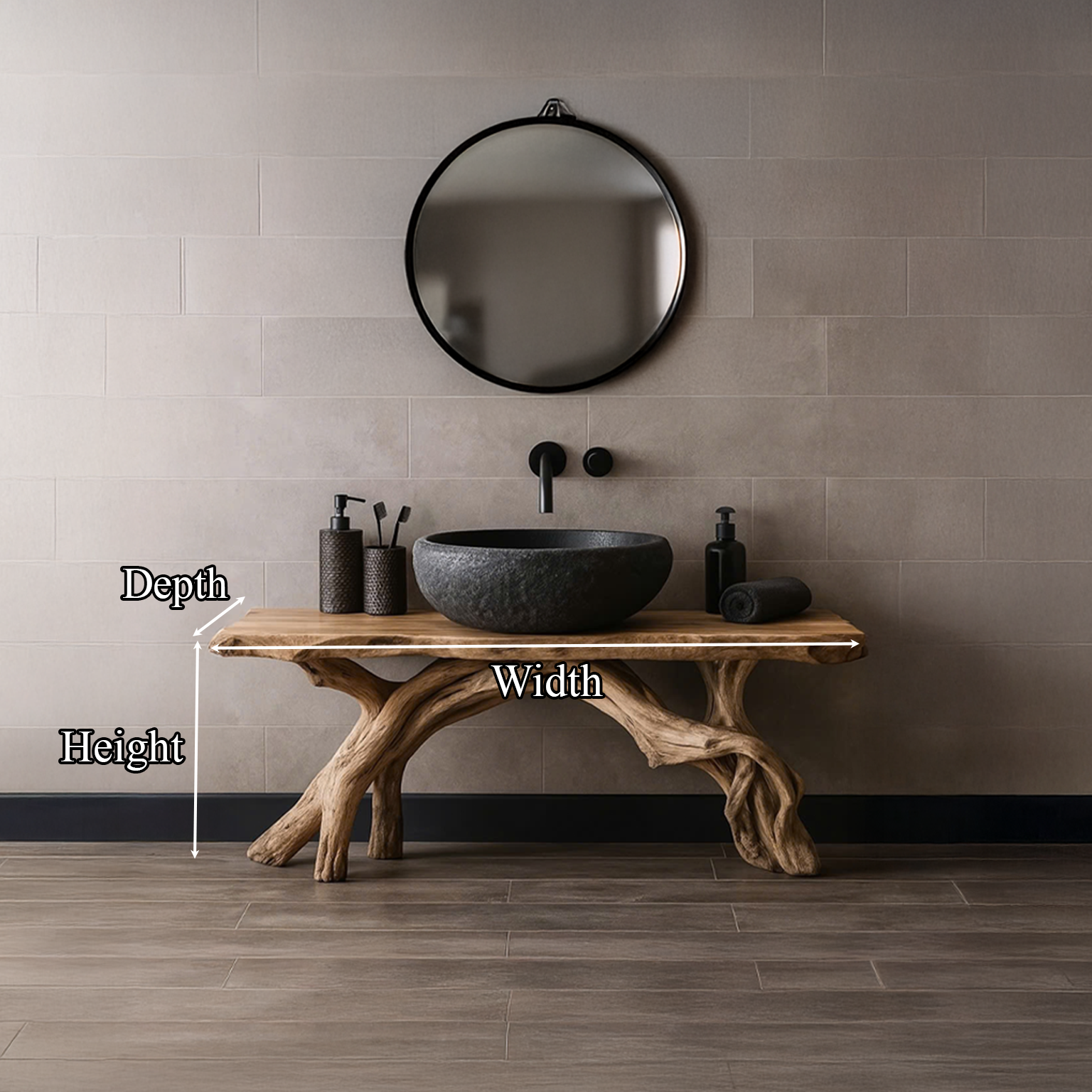 Rustic Handmade Stand Washroom SINLSABRV079