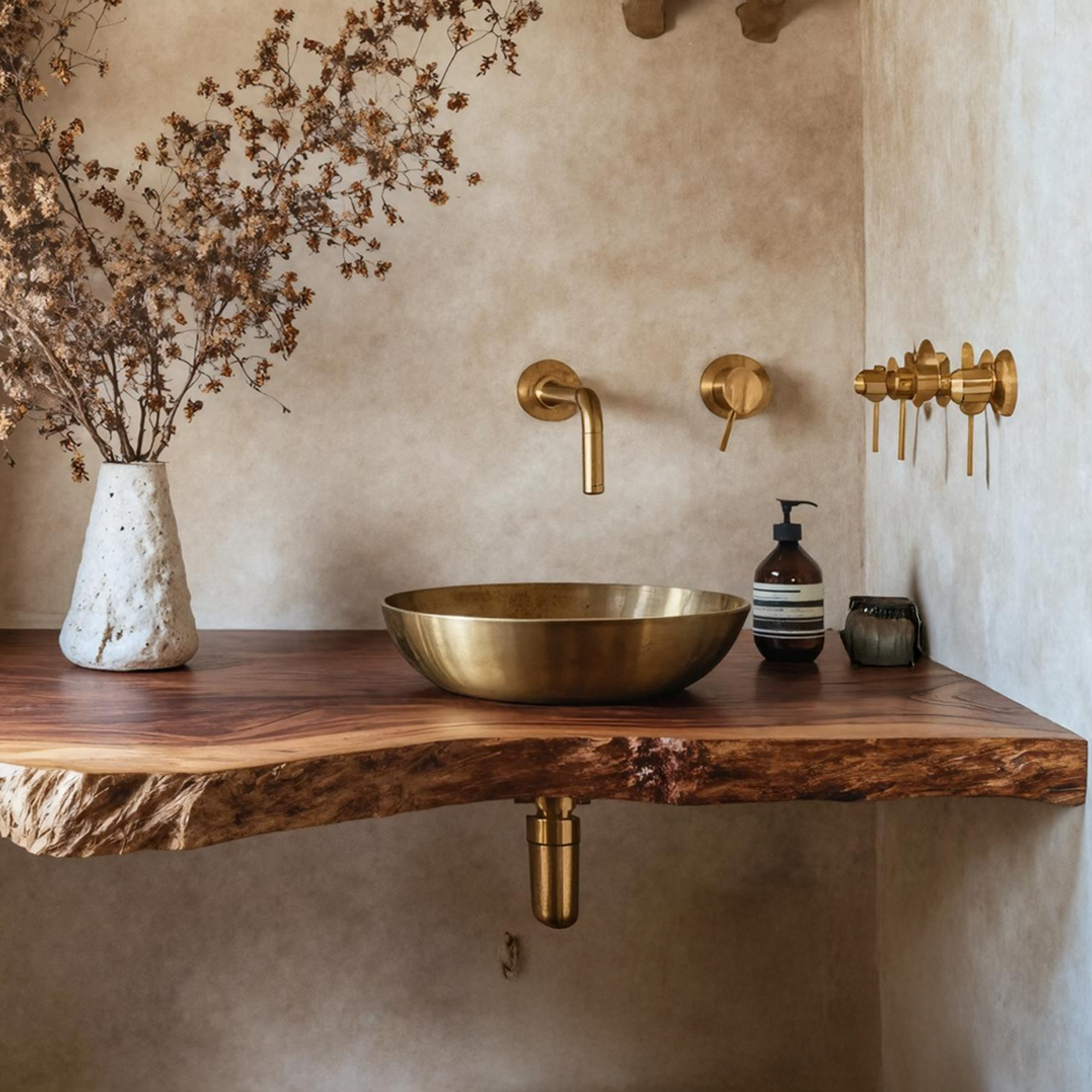 Rustic Live Edge Bathroom Vanity With Storage Shelf SILDTTRBAS013