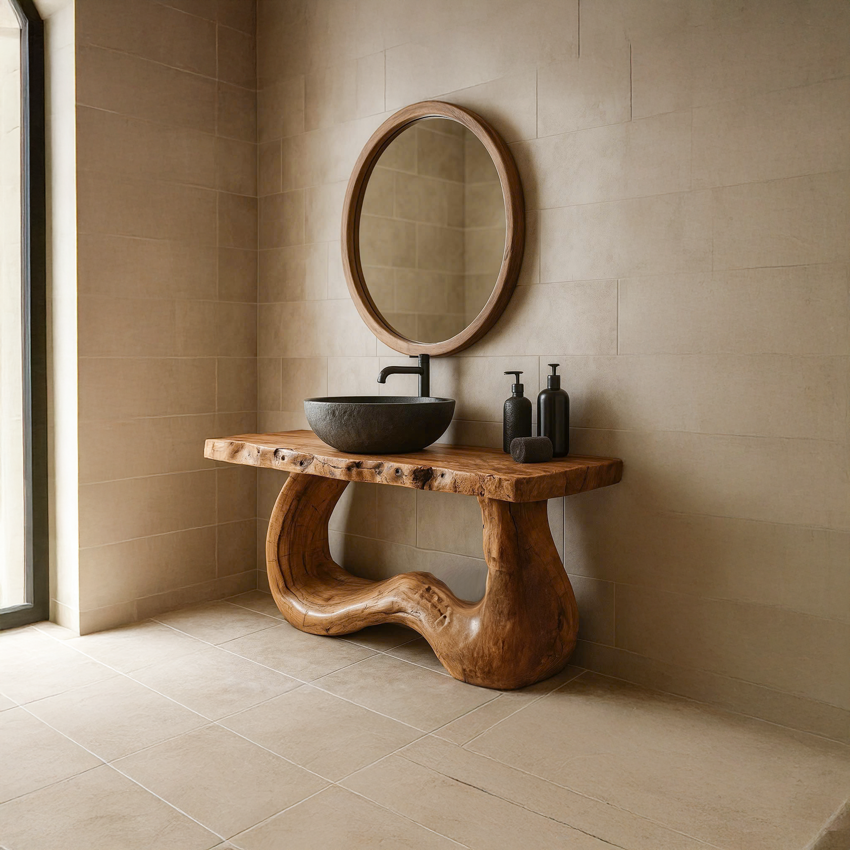 Rustic Live Edge Console Bathroom SINLSABRV077