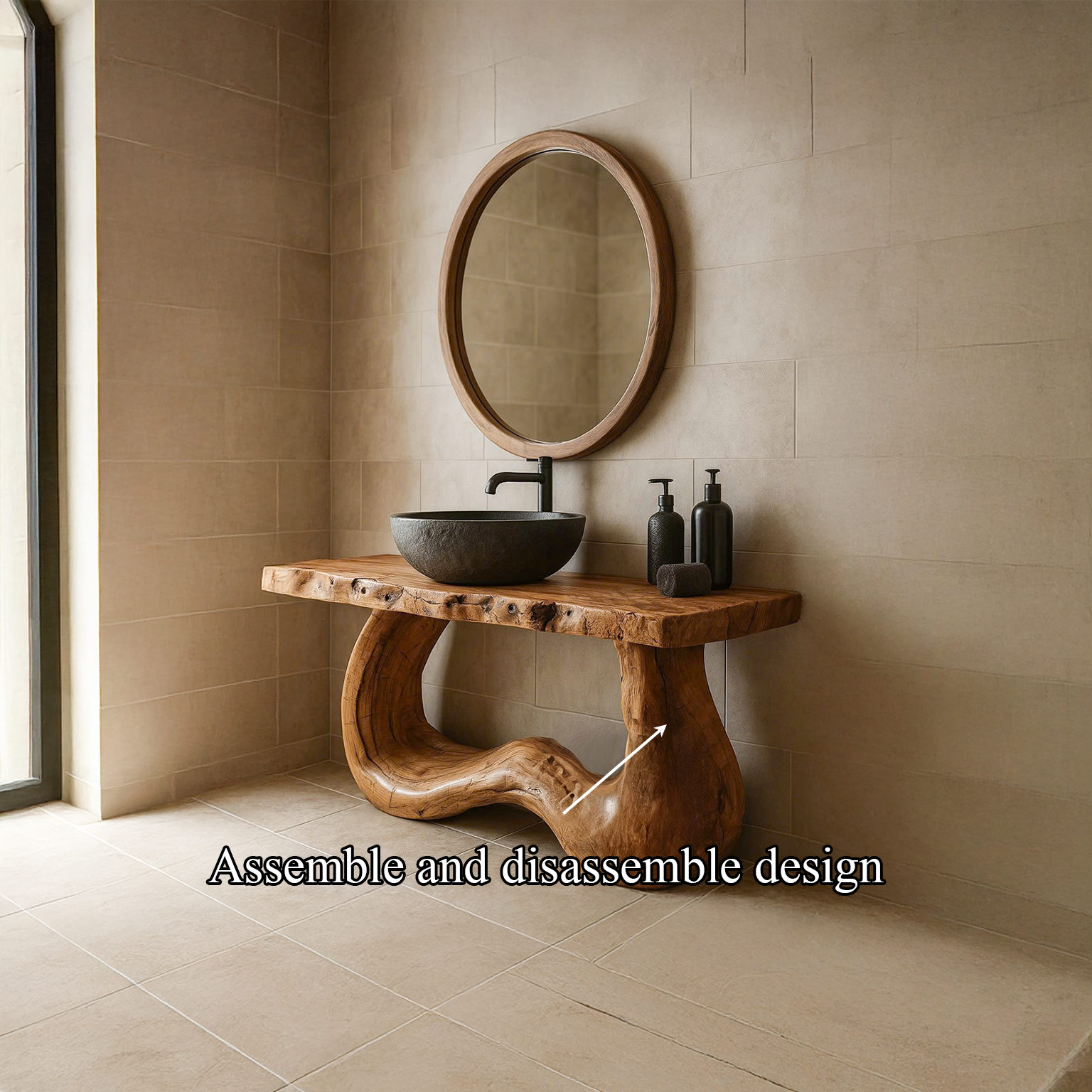 Rustic Live Edge Console Bathroom SINLSABRV077