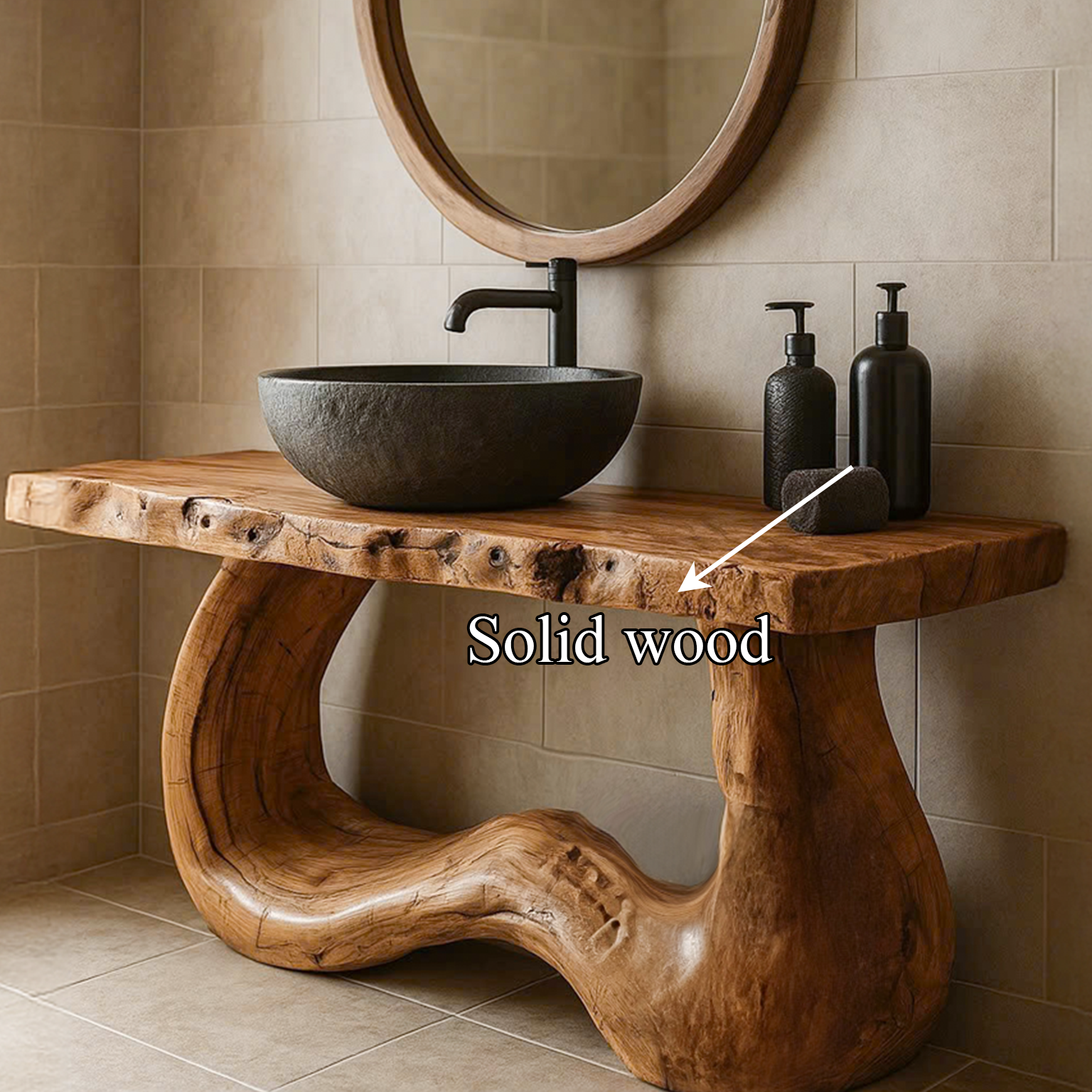 Rustic Live Edge Console Bathroom SINLSABRV077