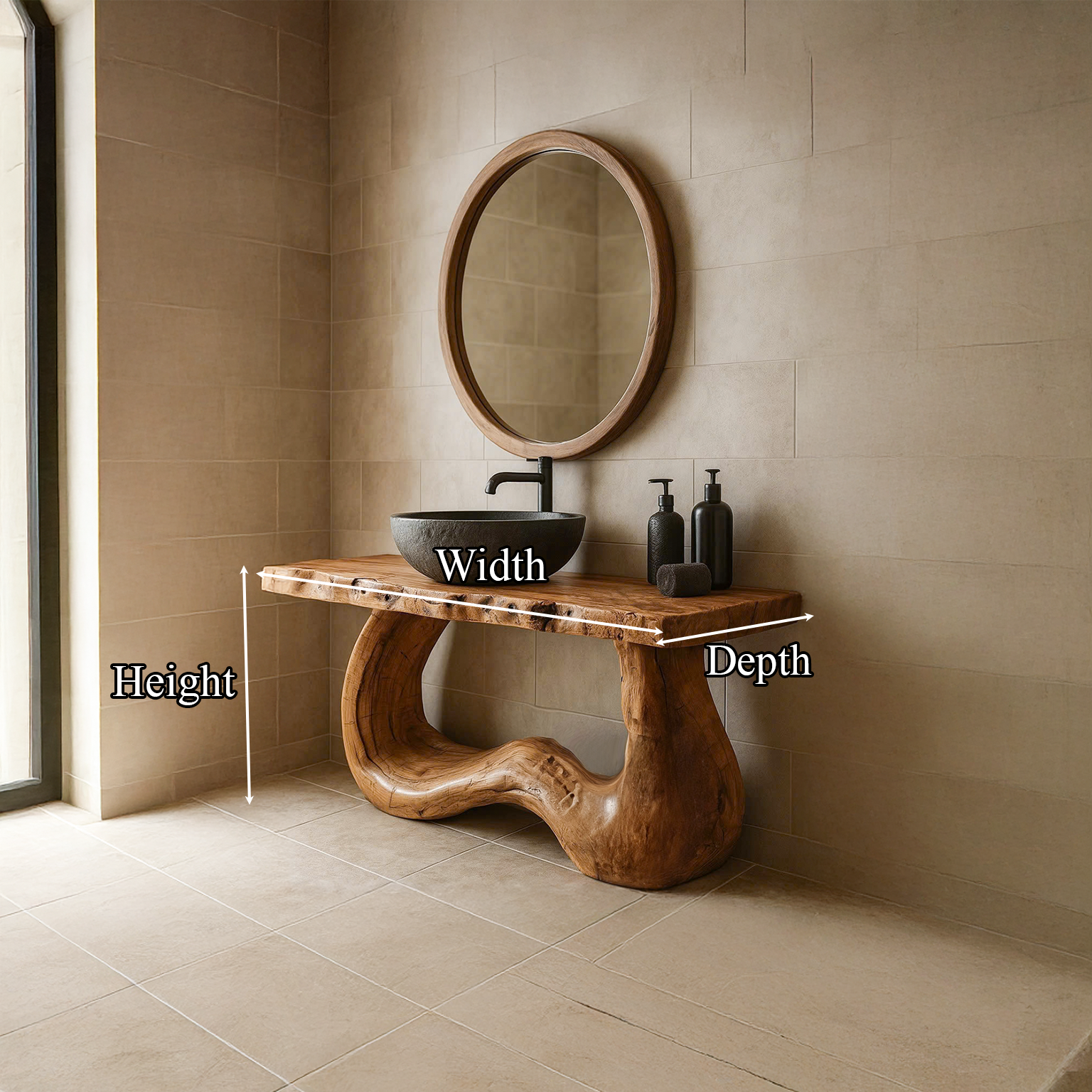 Rustic Live Edge Console Bathroom SINLSABRV077