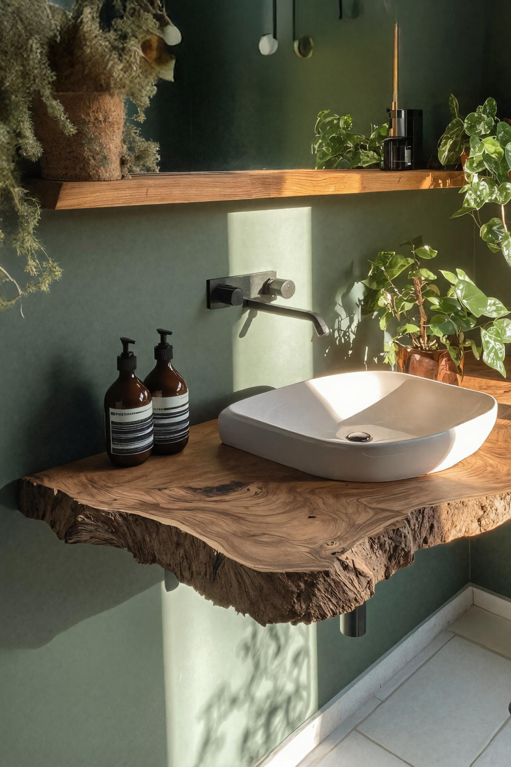 Rustic Live Edge Floating Vanity For Bathroom Update SILDTTRBAS031