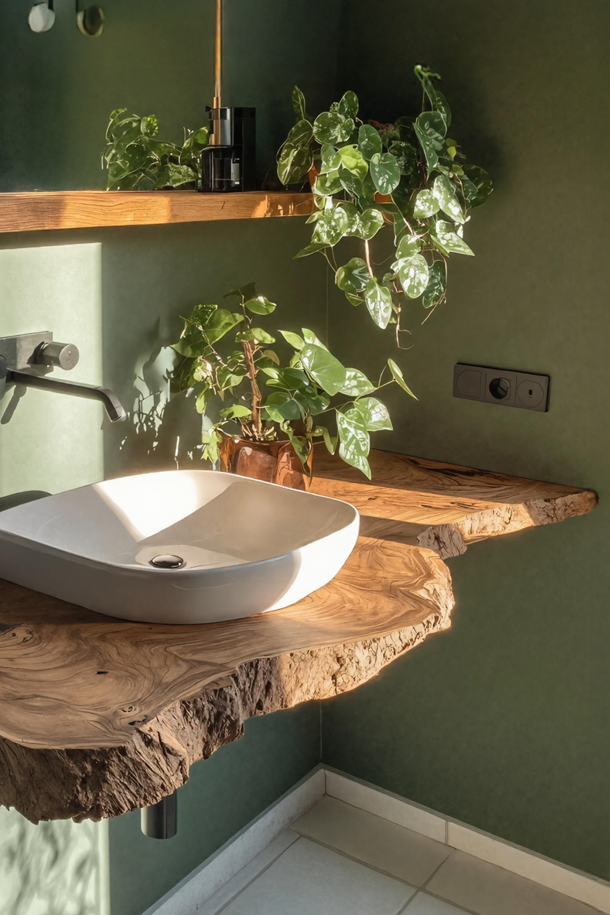 Rustic Live Edge Floating Vanity For Bathroom Update SILDTTRBAS031