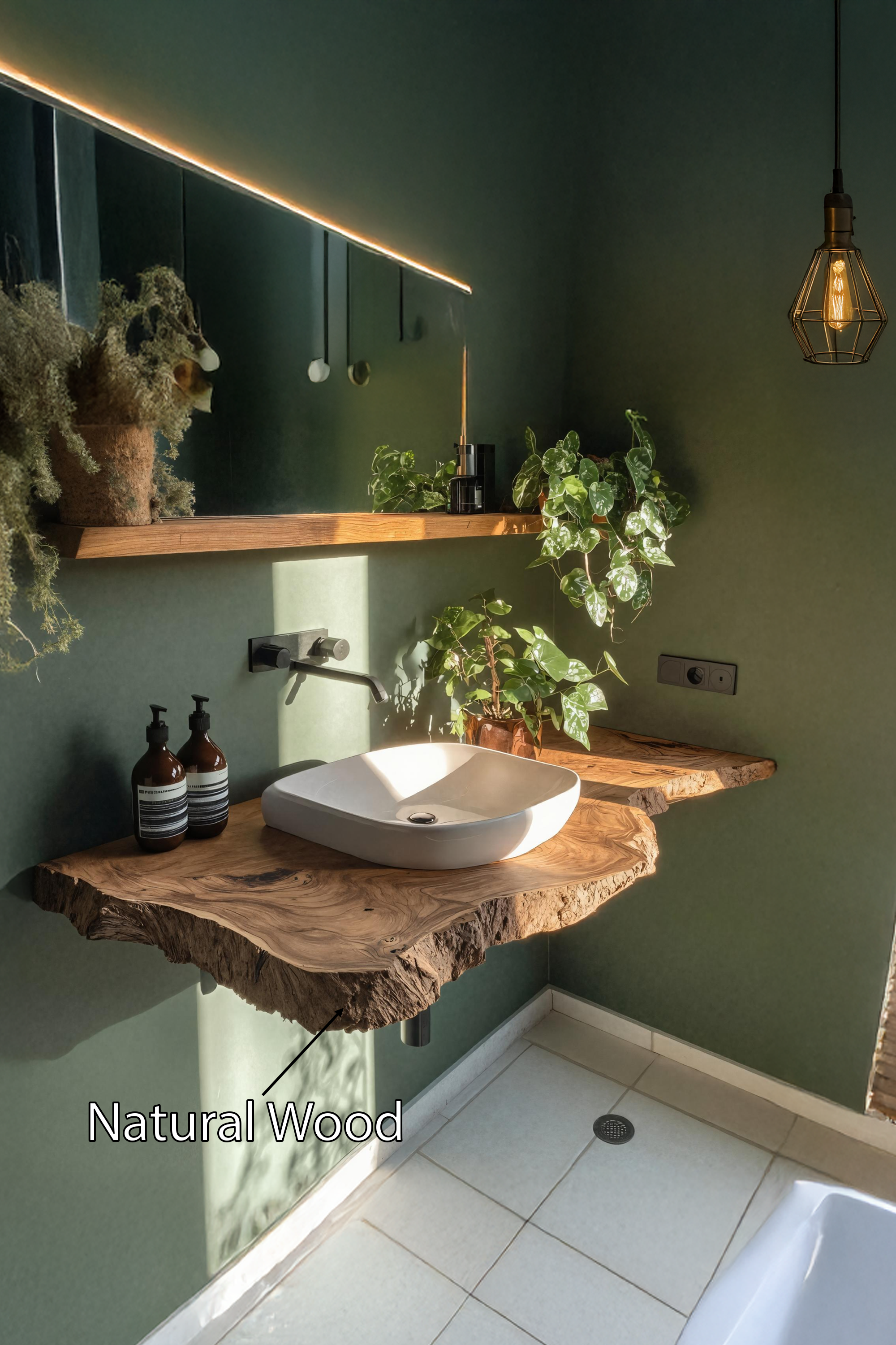 Rustic Live Edge Floating Vanity For Bathroom Update SILDTTRBAS031